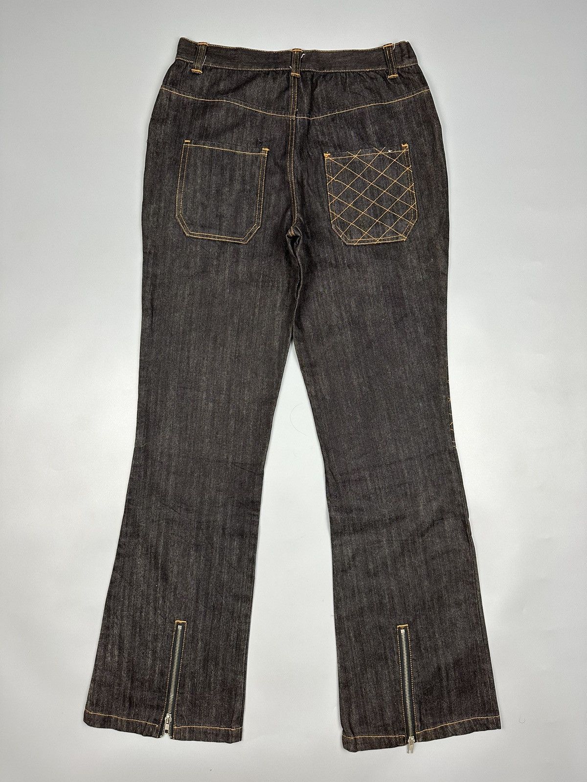 If Six Was Nine × Le Grande Bleu (L.G.B.) Seditionaries Double Knees Multi Zipper Flared Denim Size US 31 - 2 Thumbnail