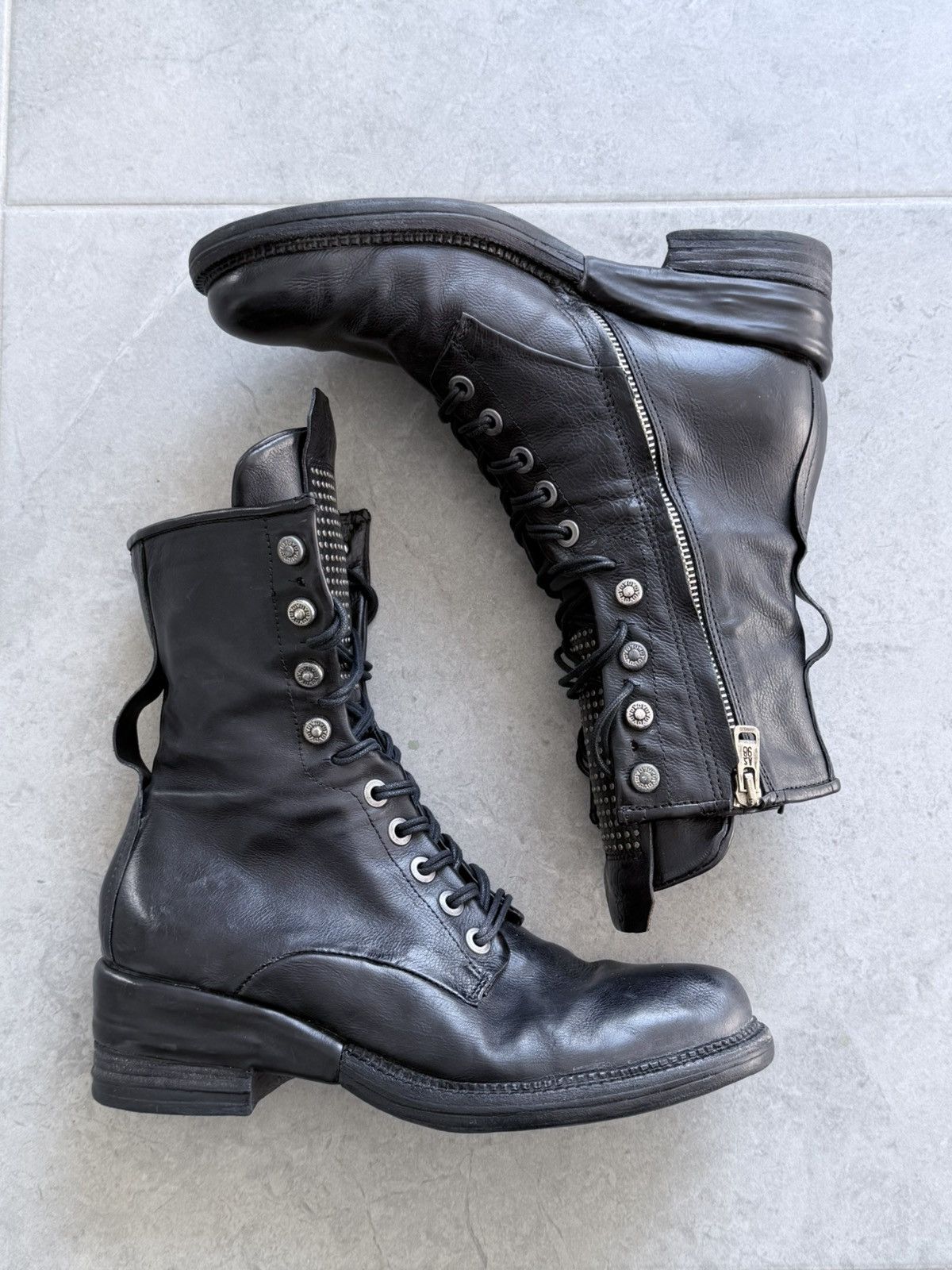 A.S.98 Avant Garde A.S. 98 14th Addiction Style High Leather Boots Size US 6 / EU 39 - 3 Thumbnail