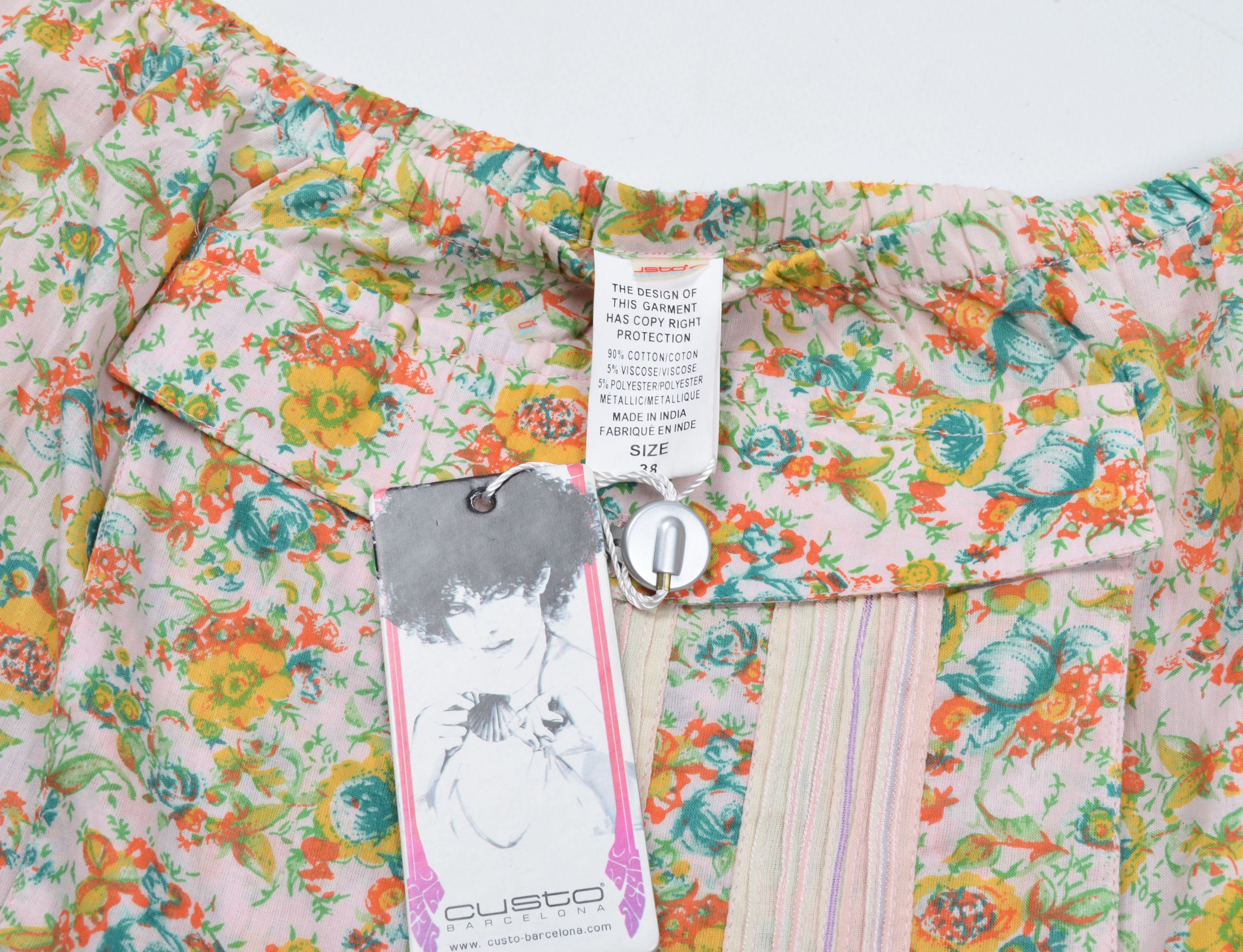 Custo Barcelona Custo Barcelona Vintage Y2K Boho Floral Flared Skirt Size 26" / US 2 / IT 38 - 8 Thumbnail
