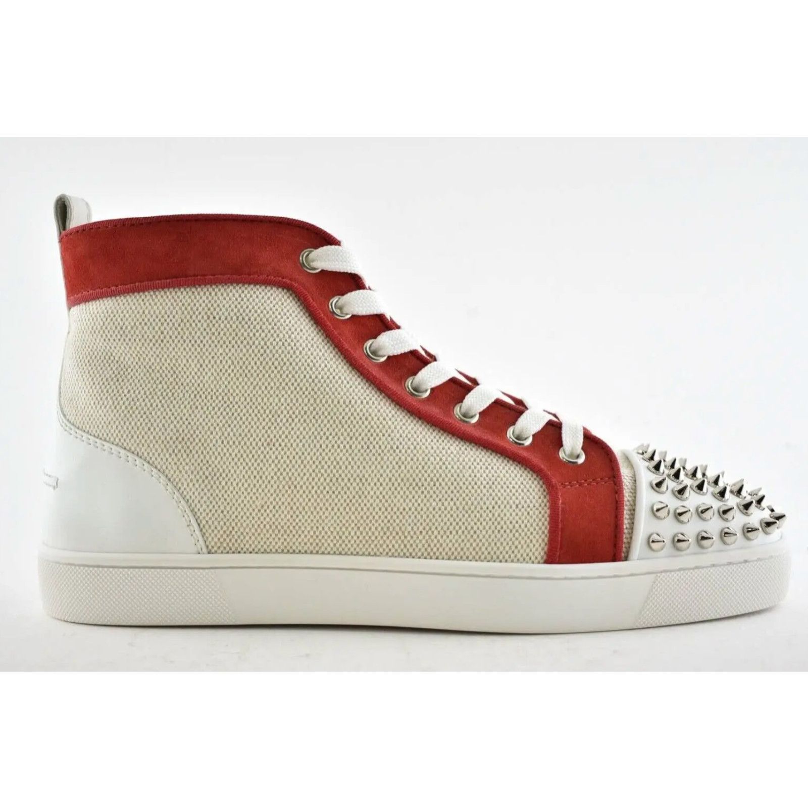 Christian Louboutin Christian Louboutin Mens Lou Spikes Orlato Flat Beige Size US 7.5 / EU 40-41 - 2 Thumbnail