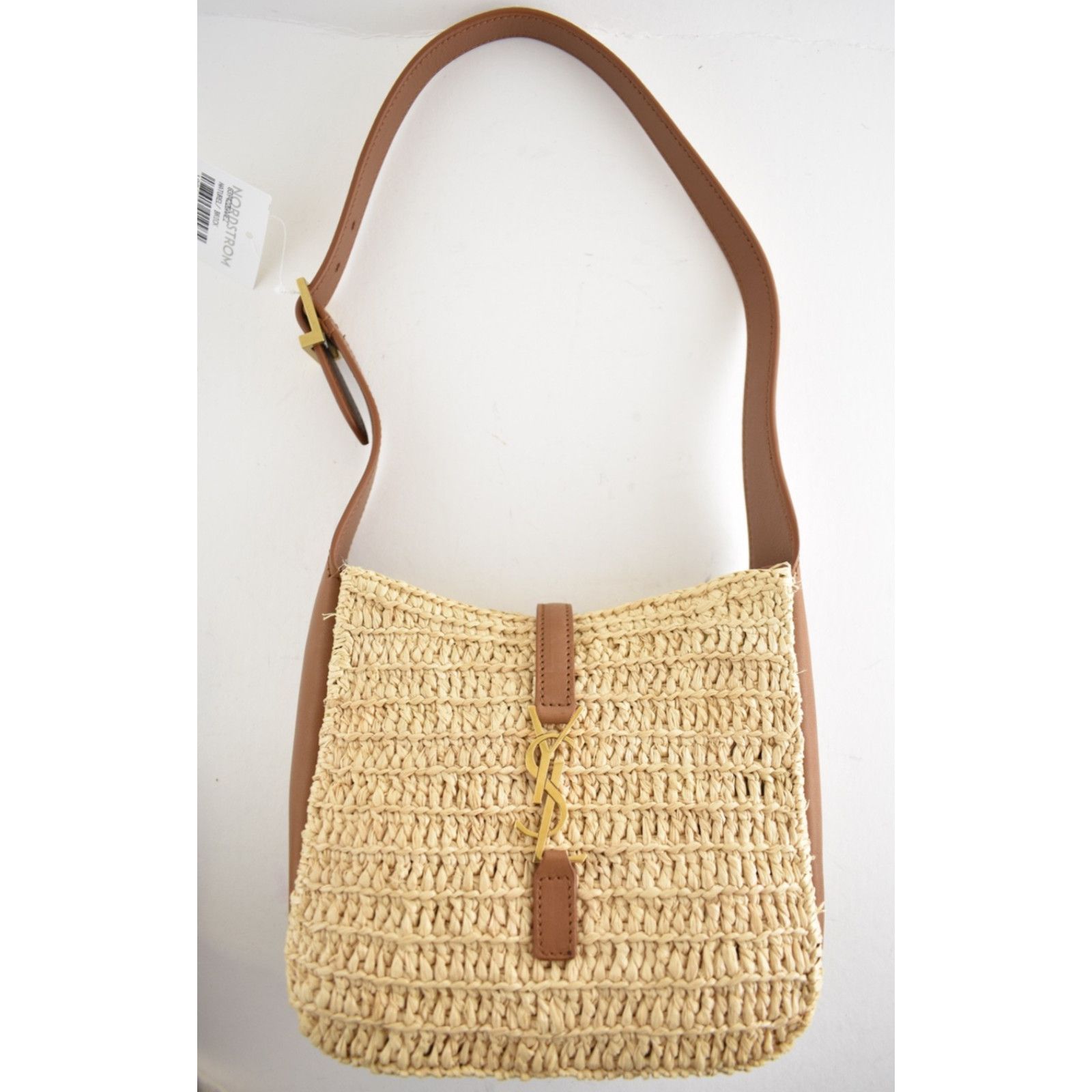 Yves Saint Laurent Saint Laurent Baby Le 5 A 7 Raffia YSL Hobo Bucket Bag Size ONE SIZE - 2 Thumbnail