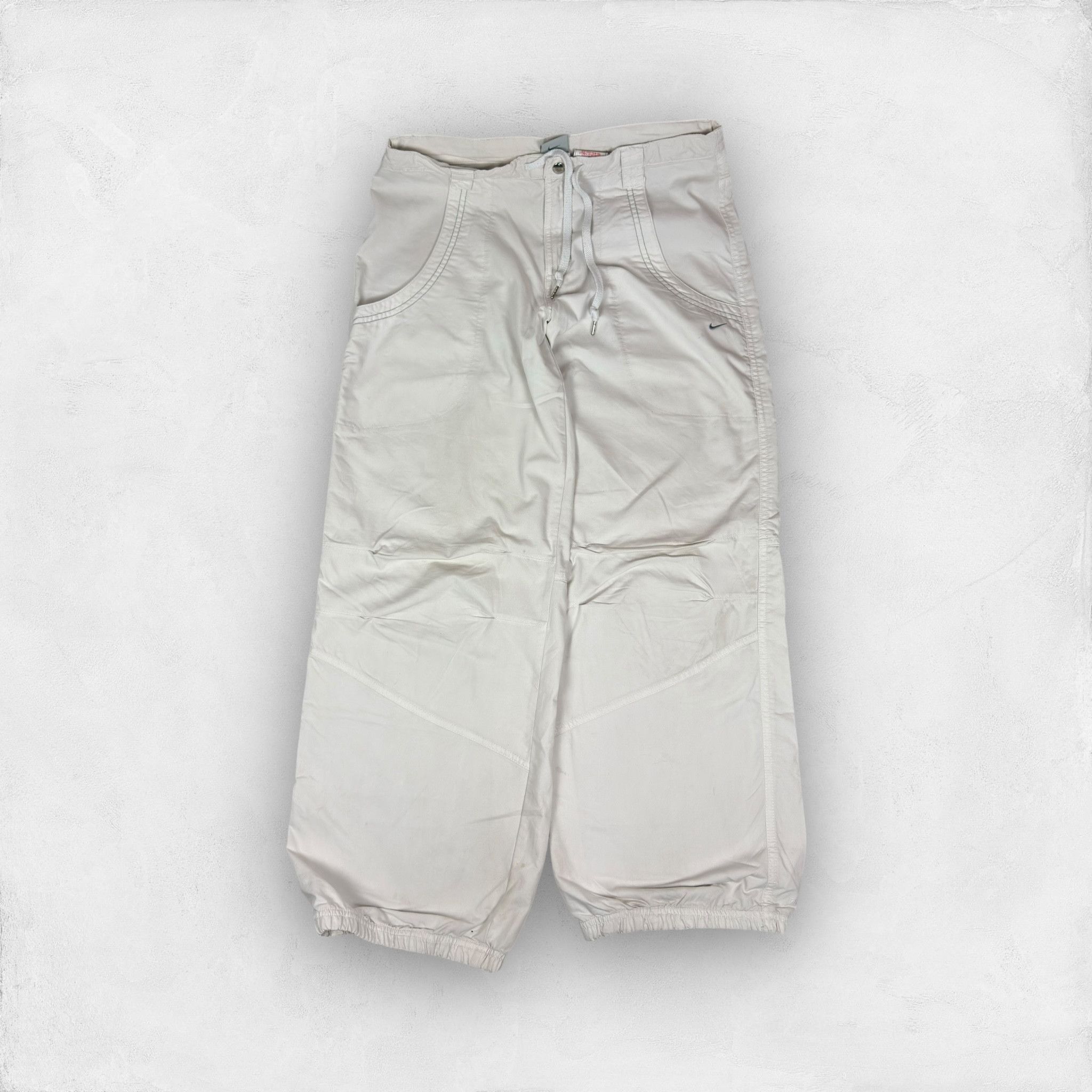 Nike × Vintage Nike Dri-Fit Women's White Swoosh Straight Leg Pants 10 Size 32" / US 10 / IT 46 - 1 Thumbnail