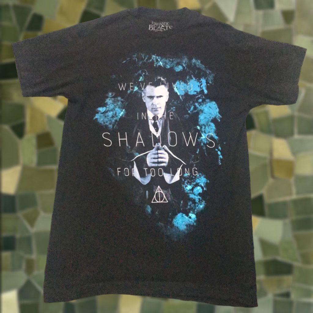 Vintage Fantastic Beasts Shirt Mens Small Black Where To Find Them Colin Farrell Shadows Shirt Logo Graphic T-Shirt Movie Size US S / EU 44-46 / 1 - 1 Thumbnail