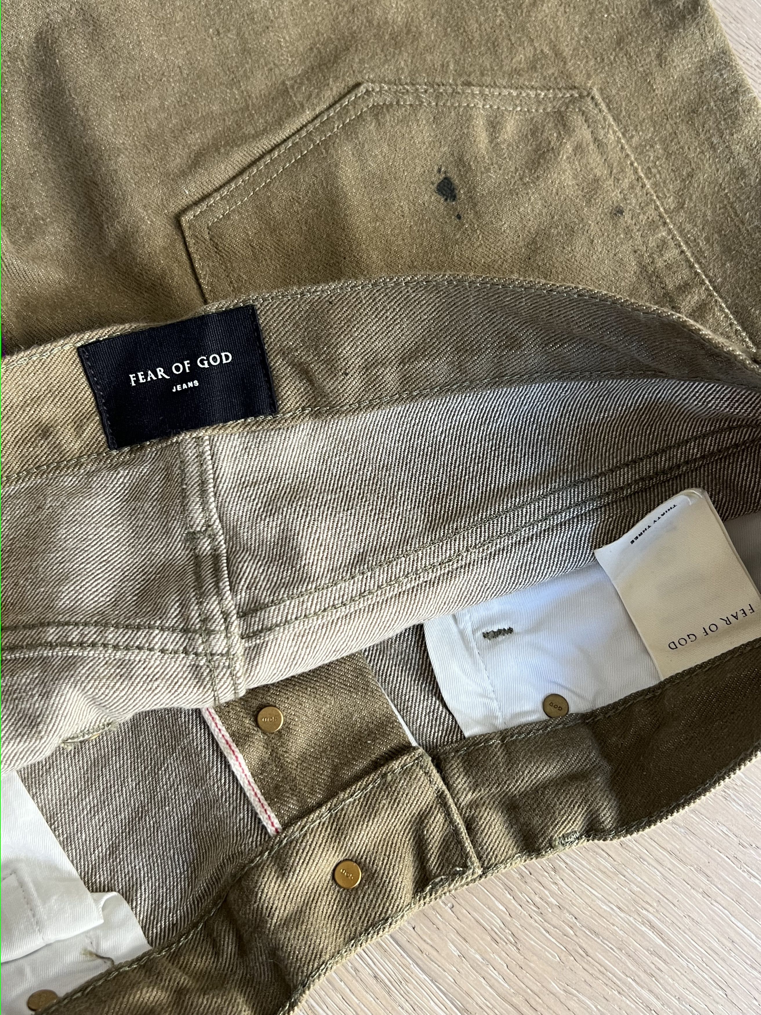 Fear of God $895 FEAR OF GOD 5TH SLIM SELVEDGE VINTAGE GOLD DENIM JEANS Size US 33 - 7 Thumbnail