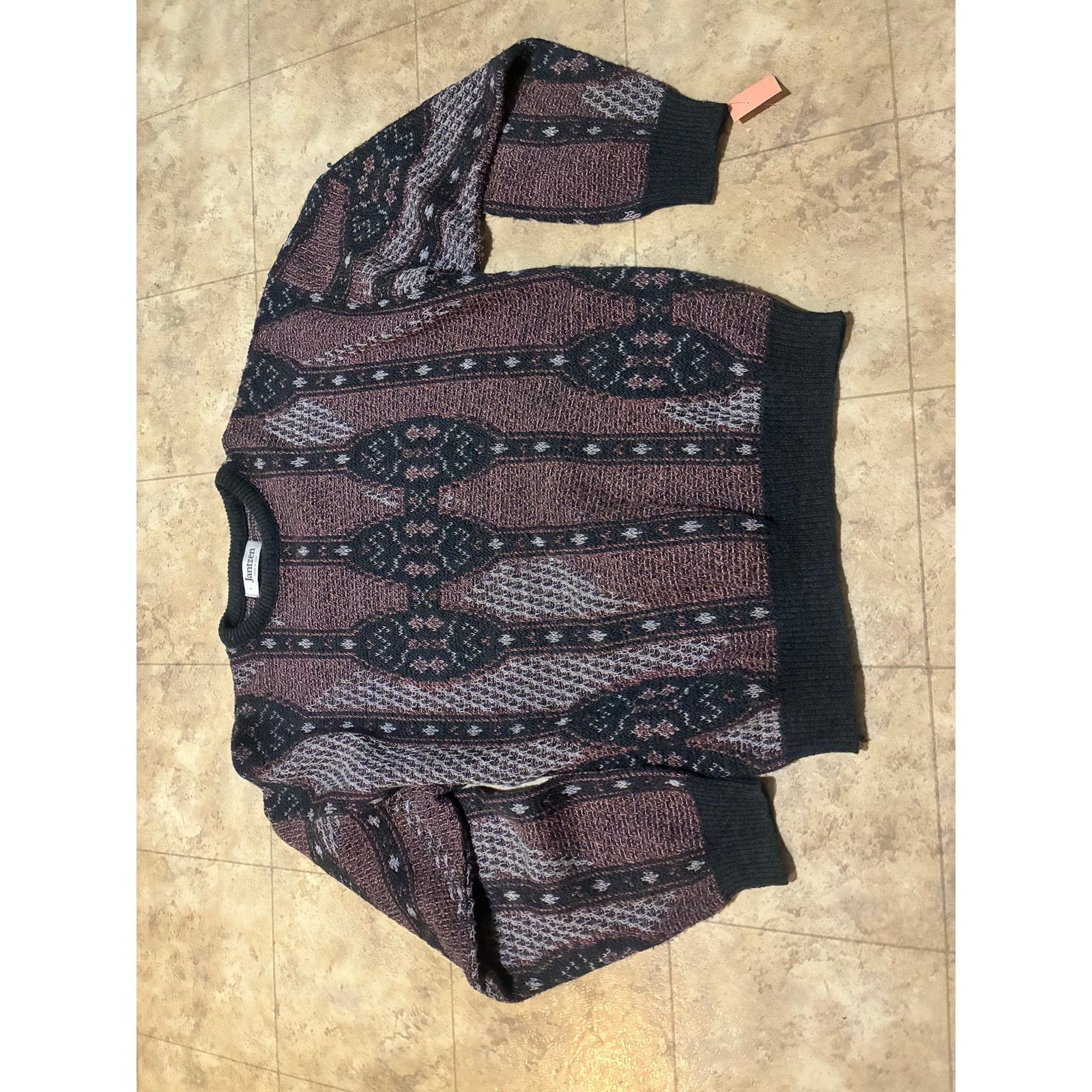 Jantzen Vintage Jantzen Knit Sweater Gray Black Maroon L Size US L / EU 52-54 / 3 - 5 Thumbnail