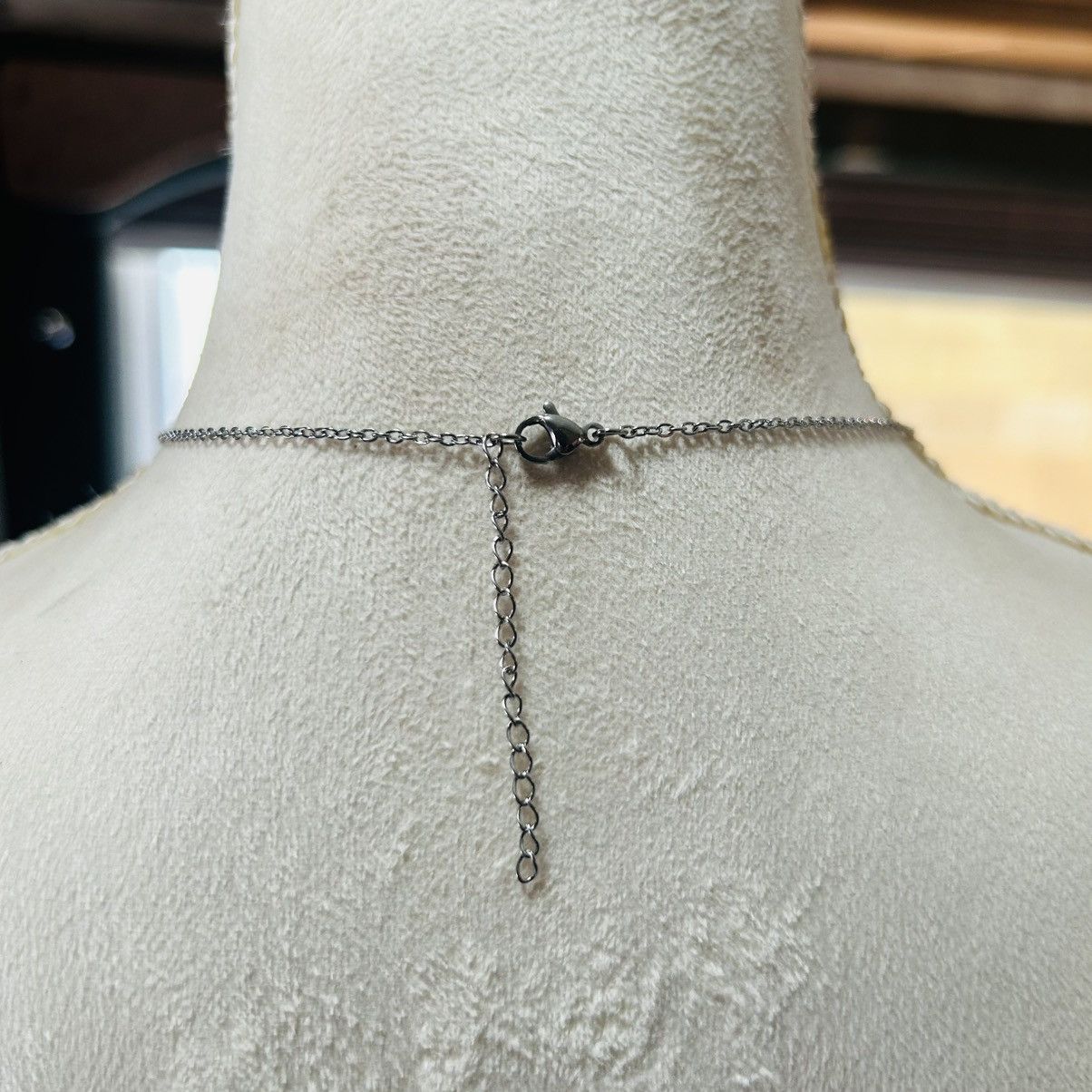 Handmade Genuine hematite slider pendant on chain necklace Size ONE SIZE - 4 Thumbnail