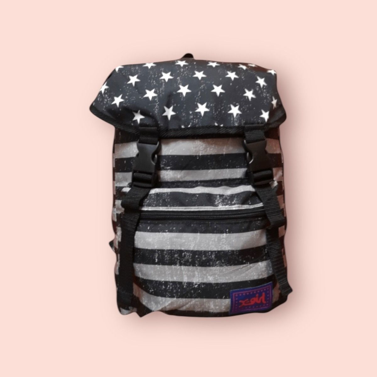 Japanese Brand VINTAGE X-GIRL STRIPES RUCKSACK/DAYPACK Size ONE SIZE - 1 Thumbnail