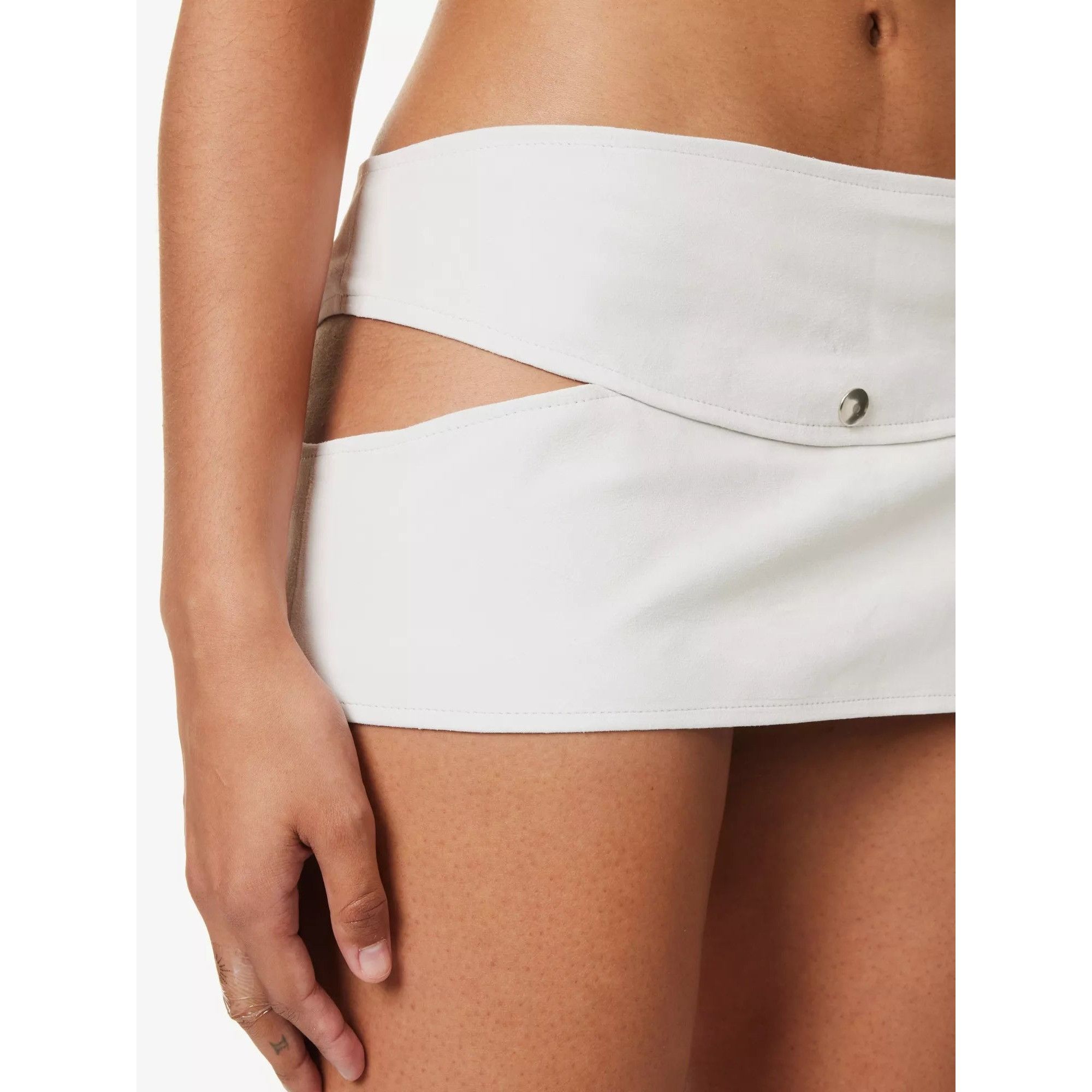 Mowalola MOWALOLA Suede Leather Cut-Out Sides Mini Skirt Size 30" / US 8 / IT 44 - 3 Thumbnail