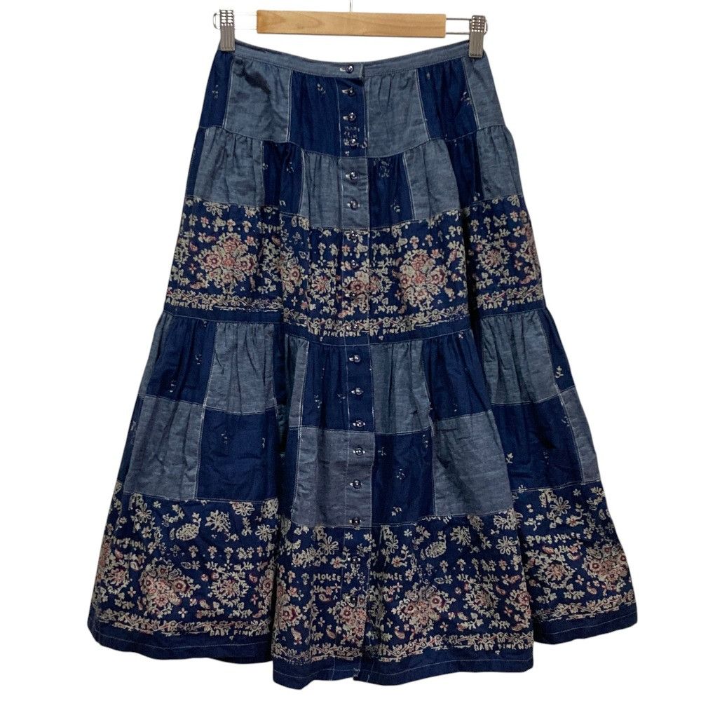 Other Other PINK HOUSE Patchwork Flare Long Skirt Textile Skirts DUTY FREE for USA Size ONE SIZE - 1 Thumbnail