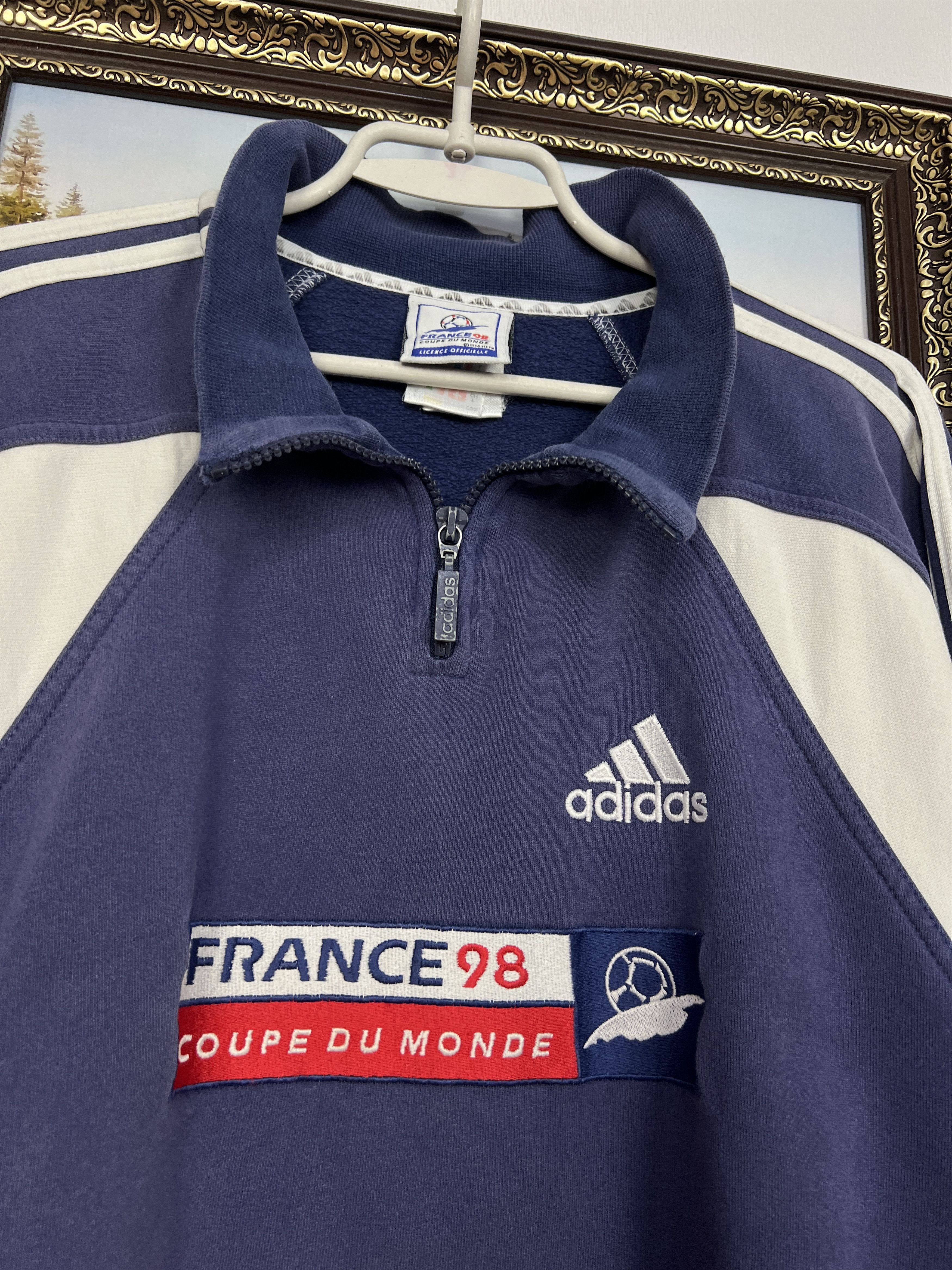 Adidas Vintage France World Cup Football Sweatshirt Long Sleeve Size US L / EU 52-54 / 3 - 3 Thumbnail