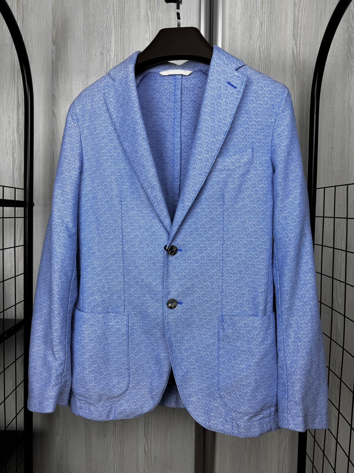 Other 345$ Santaniello Cotton Linen blend patterned unlined blazer Size 36R - 2 Thumbnail