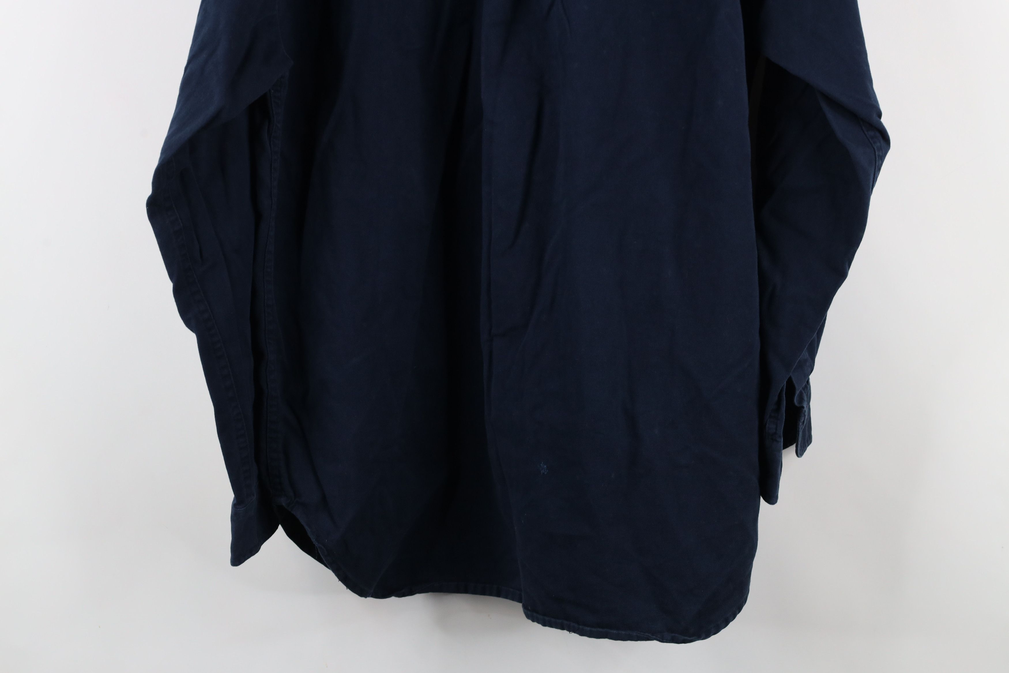 Vintage Vintage 90s Streetwear Band Collar Button Shirt Navy Blue Size US M / EU 48-50 / 2 - 14 Thumbnail