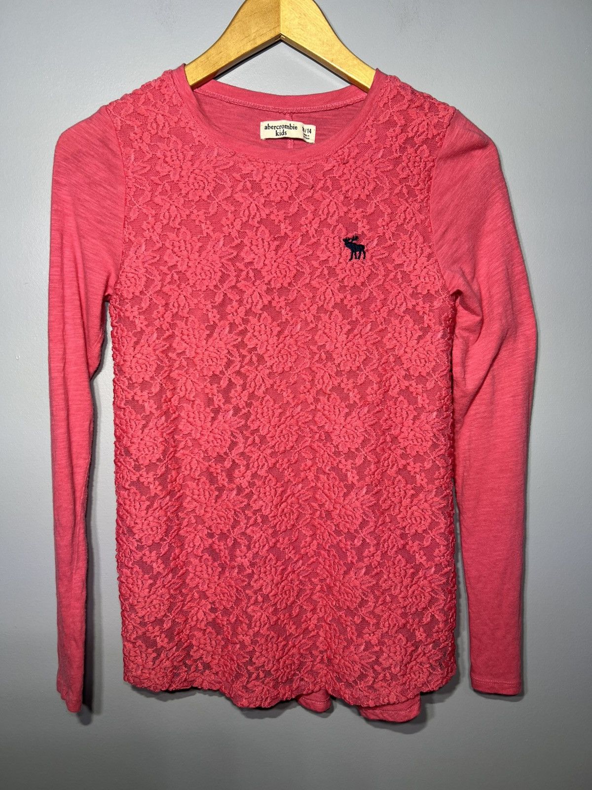 Abercrombie & Fitch Abercrombie Fitch LS T-Shirt Pink Floral Lace Moose logo Y2K Size S / US 4 / IT 40 - 2 Thumbnail