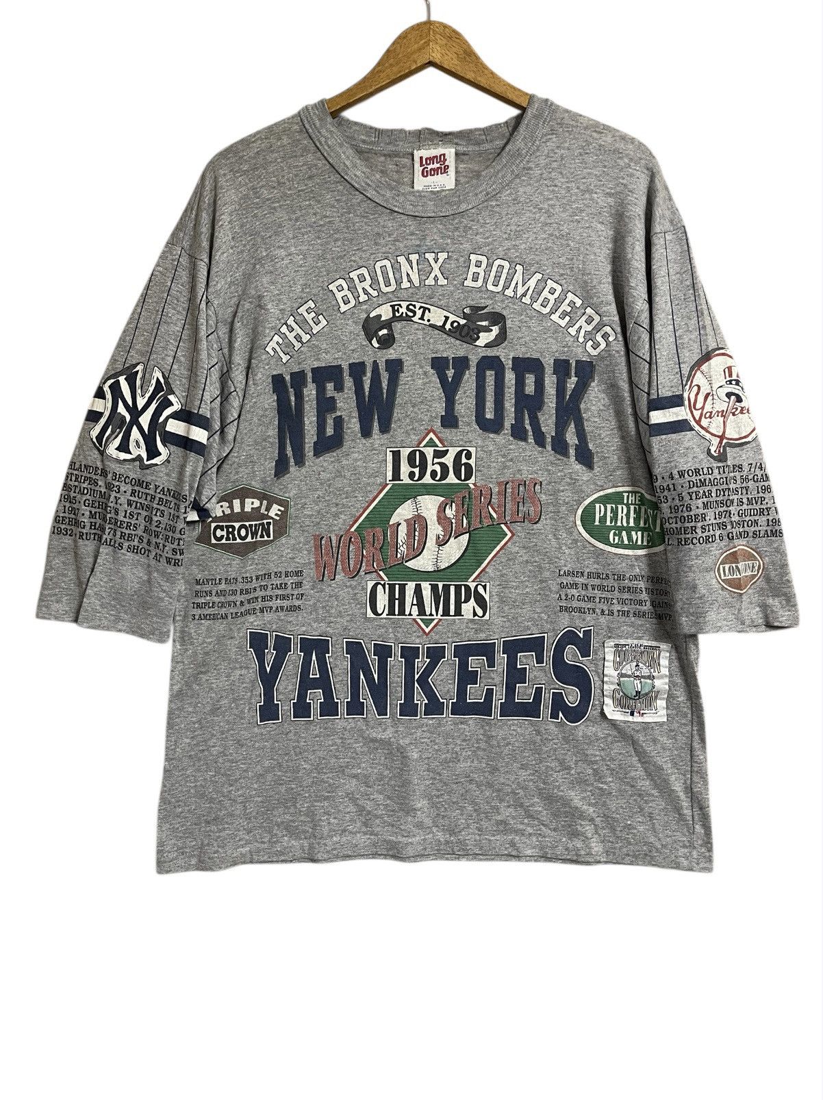 Vintage 80’s New York Yankees Baseball T shirt Thrashed XL