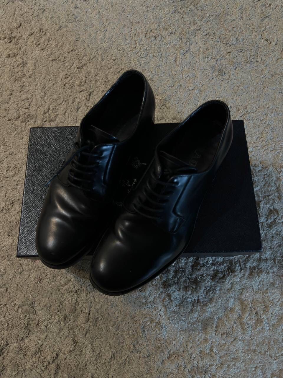 Prada Prada Black Calfskin Derby Size US 7 / EU 40 - 1 Thumbnail