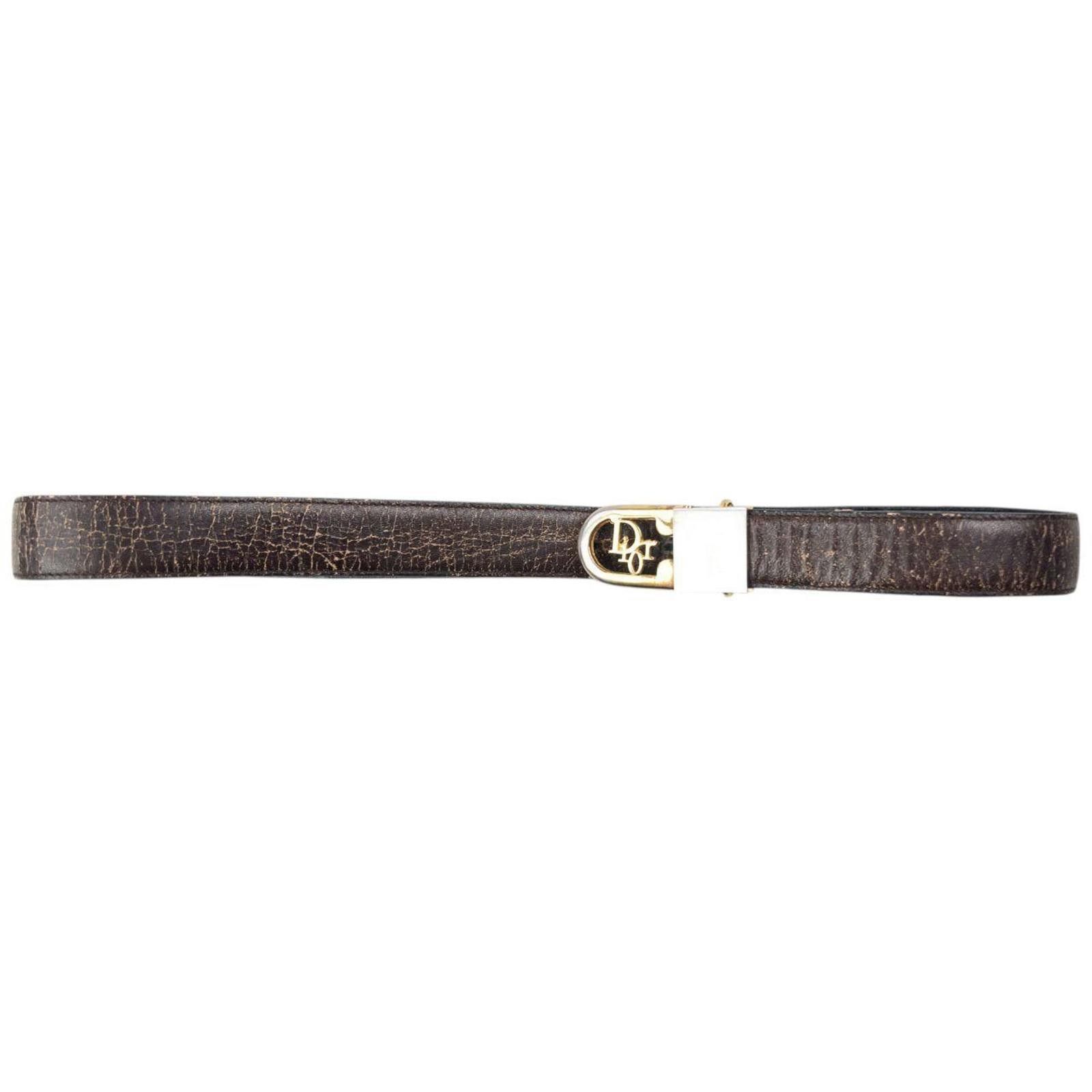 Dior Vintage 80s Dior Leather Belt Size W23 Size ONE SIZE - 2 Thumbnail
