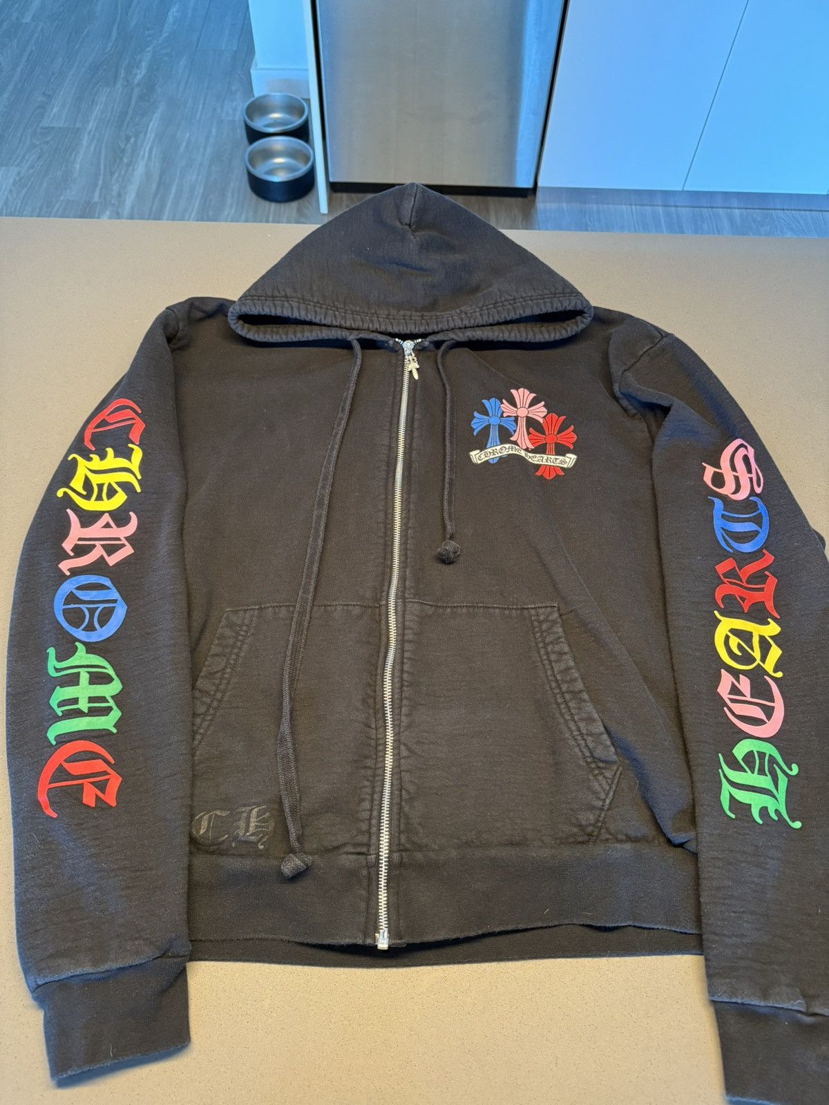 Chrome Hearts CHROME HEARTS MULTI COLOR HORSESHOE LOGO ZIP