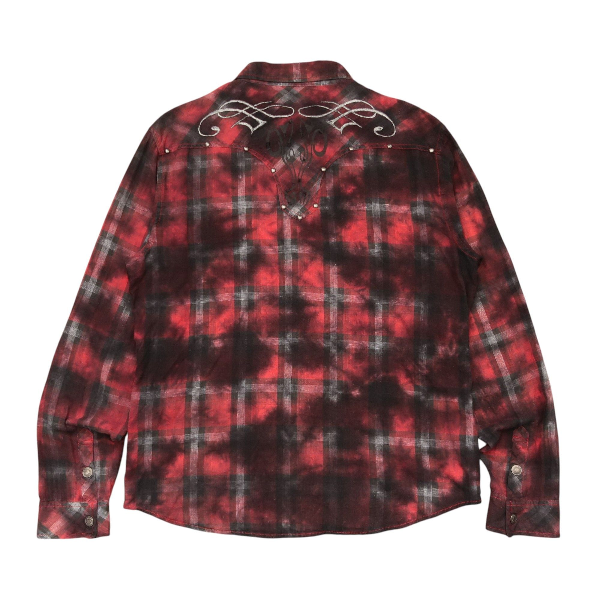 Japanese Brand 2000s If Six Was Nine Fog Pattern Punk Western Shirt Size US M / EU 48-50 / 2 - 2 Thumbnail