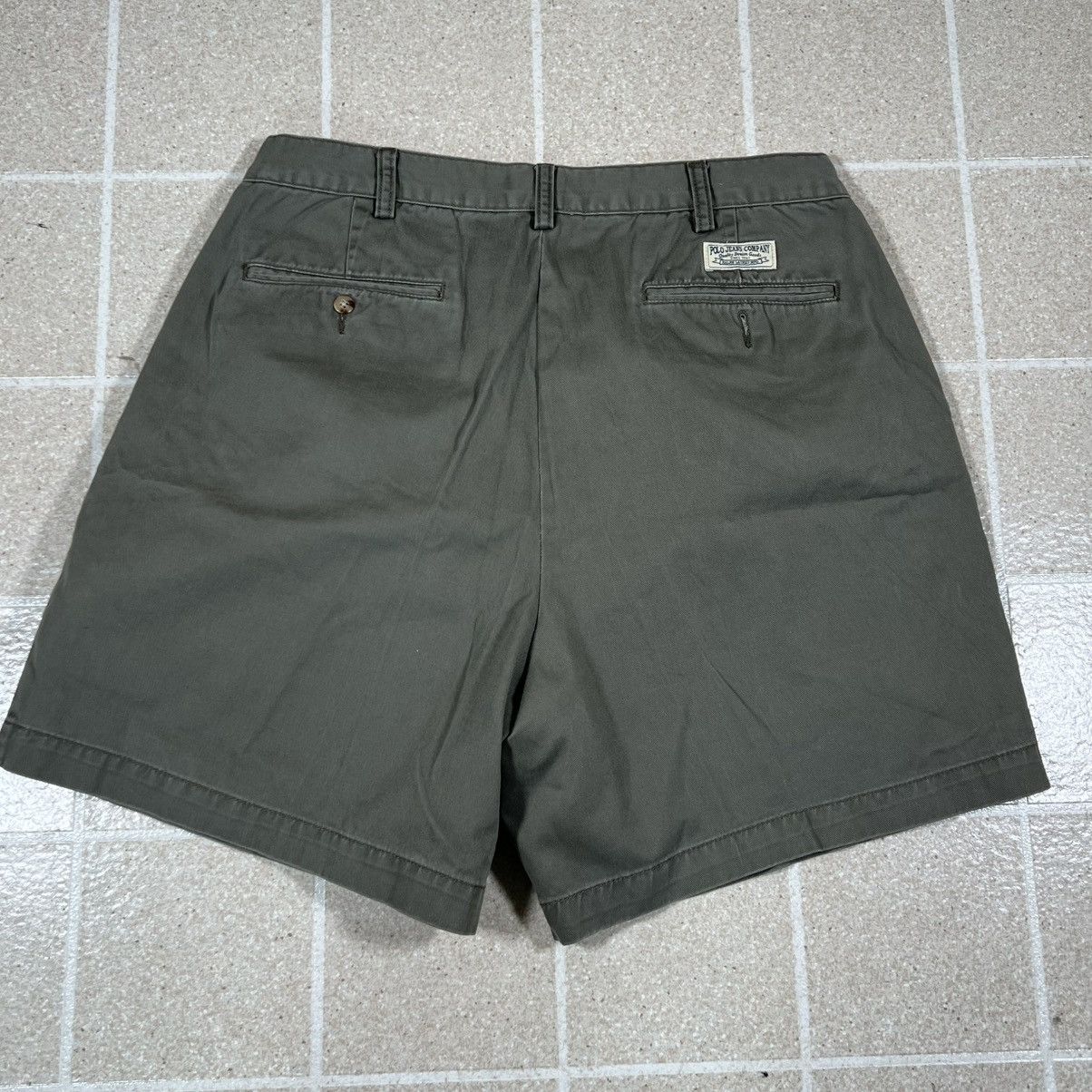 Polo Ralph Lauren Vintage Polo Jeans Co Mens Size 36 Olive Pleated Shorts Size US 36 / EU 52 - 2 Thumbnail