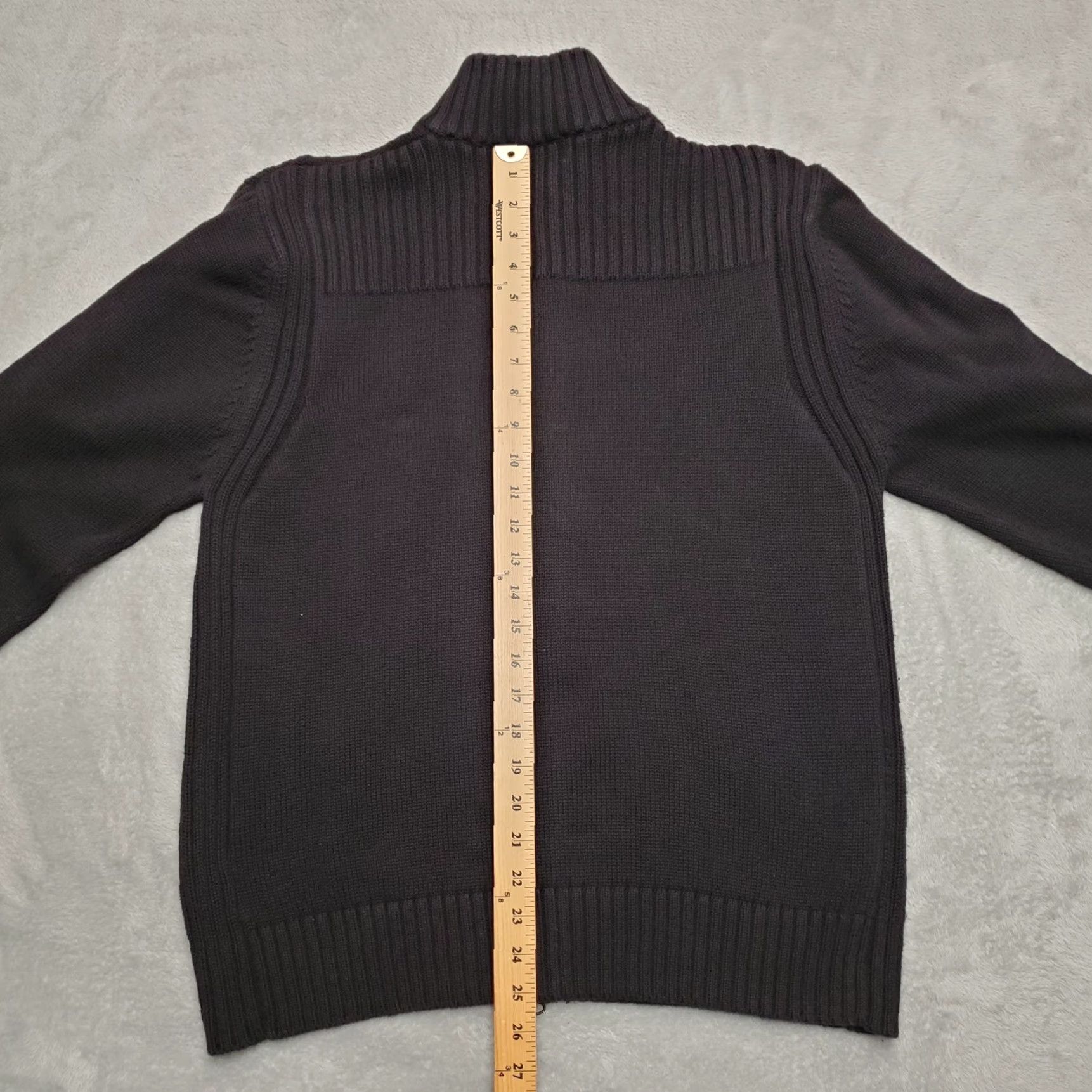 Eddie Bauer VINTAGE Eddie Bauer Sweater Mens L Black 100% Cotton Gull Zip Heavy Weight Ribbed Pullover Knit Casual Mens Size US L / EU 52-54 / 3 - 6 Thumbnail