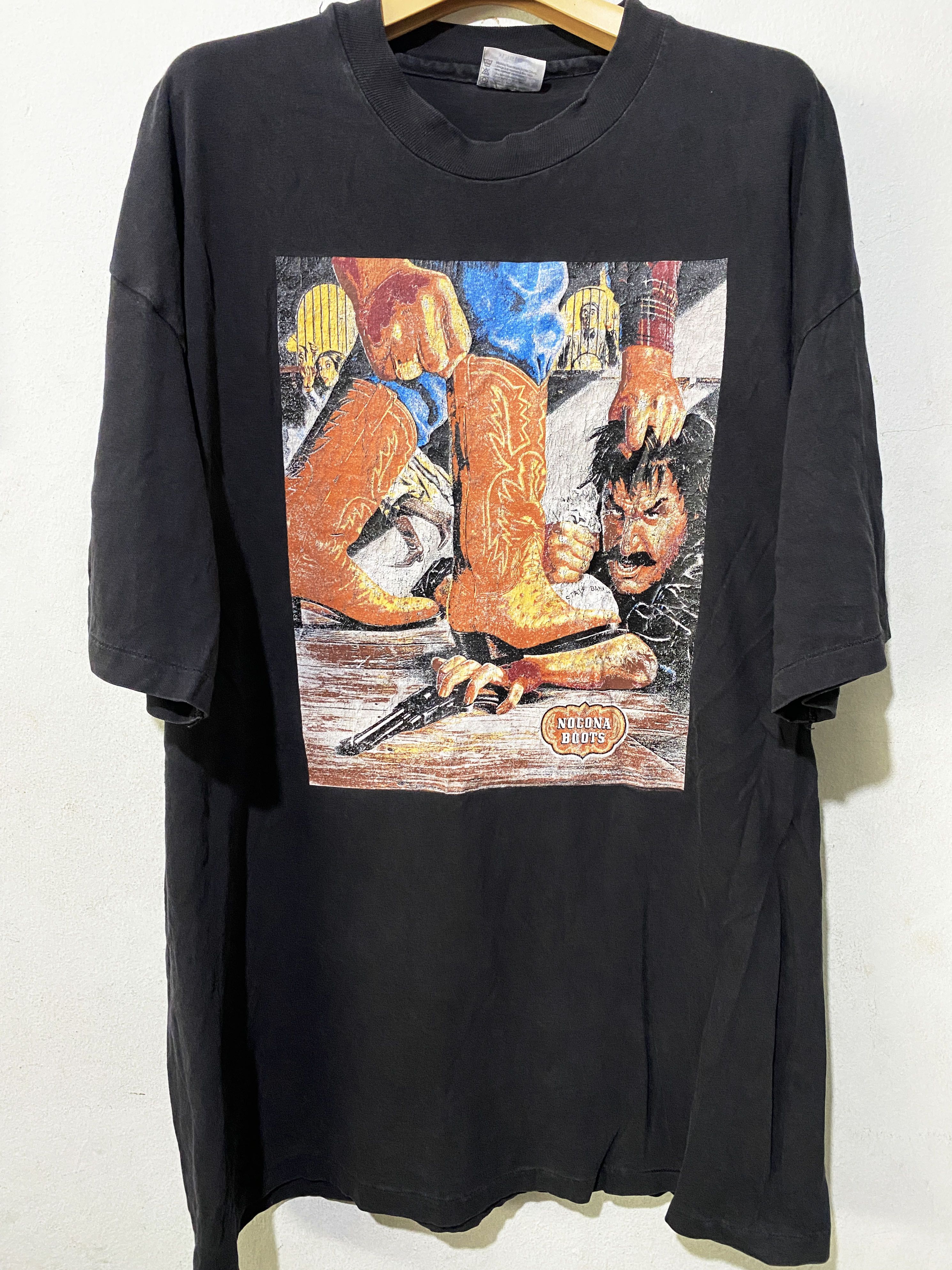 Nocona × Vintage Vintge 90s Nocona Boots Brand Bar fight Shirt Size US XL / EU 56 / 4 - 1 Thumbnail