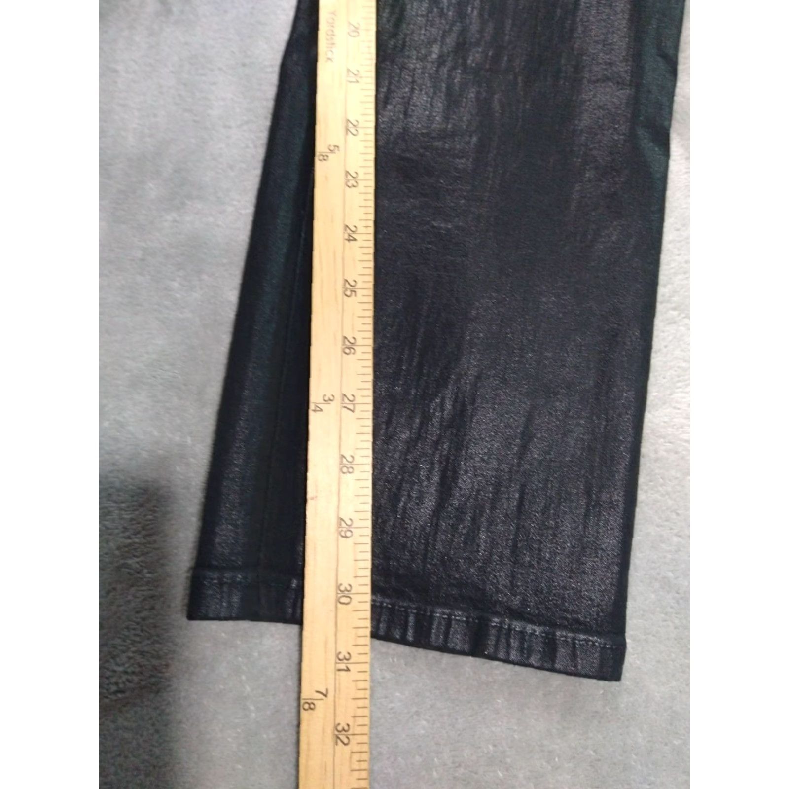 NYDJ NYDJ Jeans Womens 12 Black Denim Skinny Waxed Mole Skin Lift Tuck Stretch Goth Size 12 Classic 5-Pocket Design Size 34" / US 12 / IT 48 - 5 Thumbnail