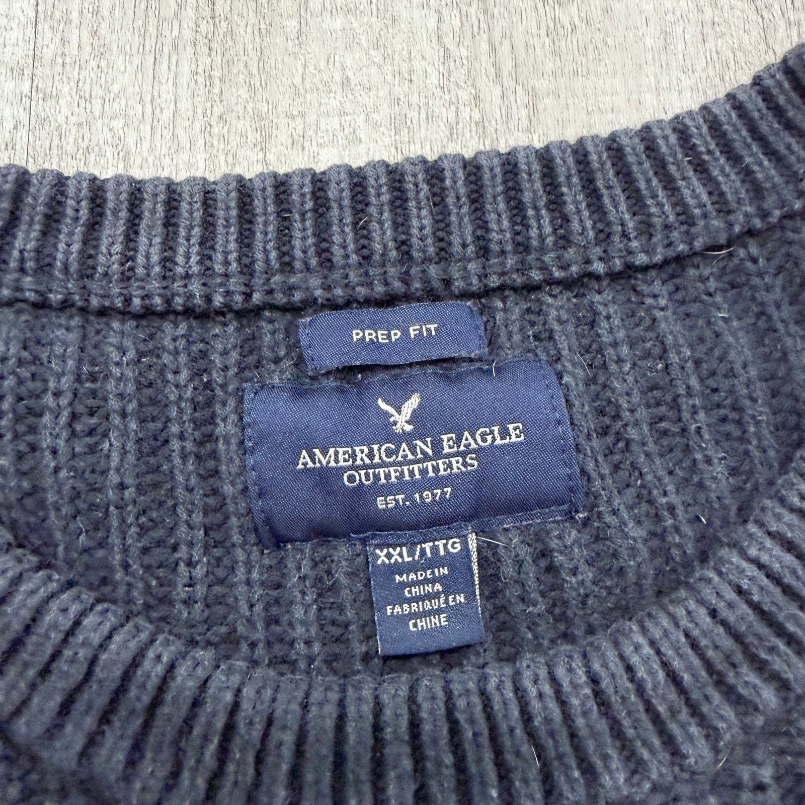 American Eagle Outfitters American Eagle Sweater 2XL Blue Red Striped Knit Crewneck Size US XXL / EU 58 / 5 - 4 Thumbnail