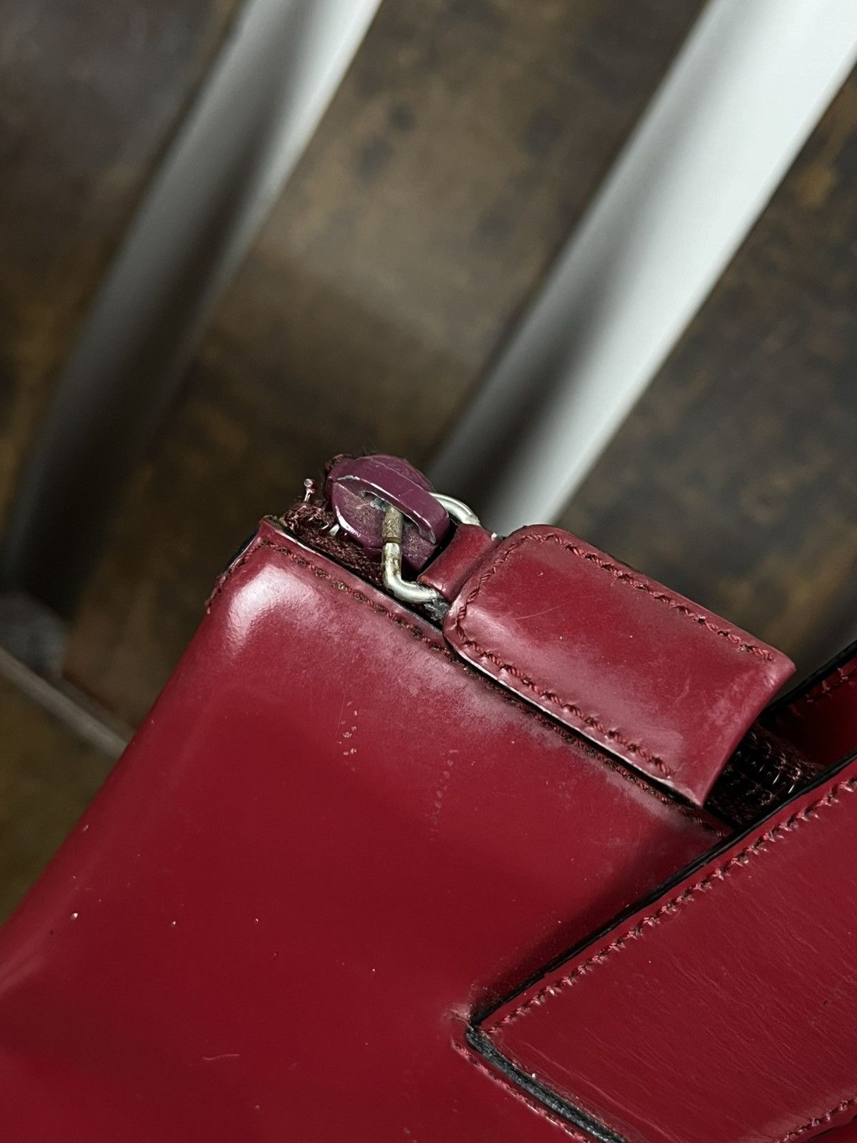 Prada Prada Fall/Winter 1998 Burgundy Patent top handle bag Size ONE SIZE - 9 Thumbnail