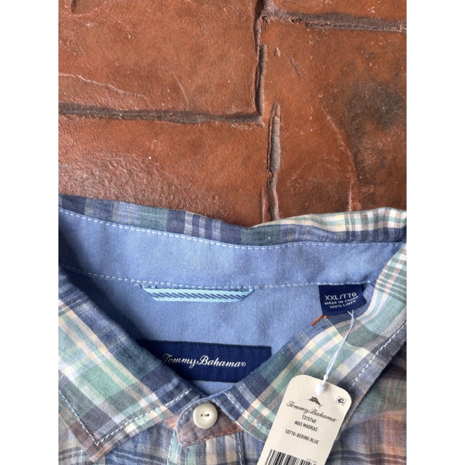 Tommy Bahama VINTAGE Tommy Bahama Shirt 2XL Linen Button-Down Plaid Long Sleeve Mens Size US XXL / EU 58 / 5 - 3 Thumbnail