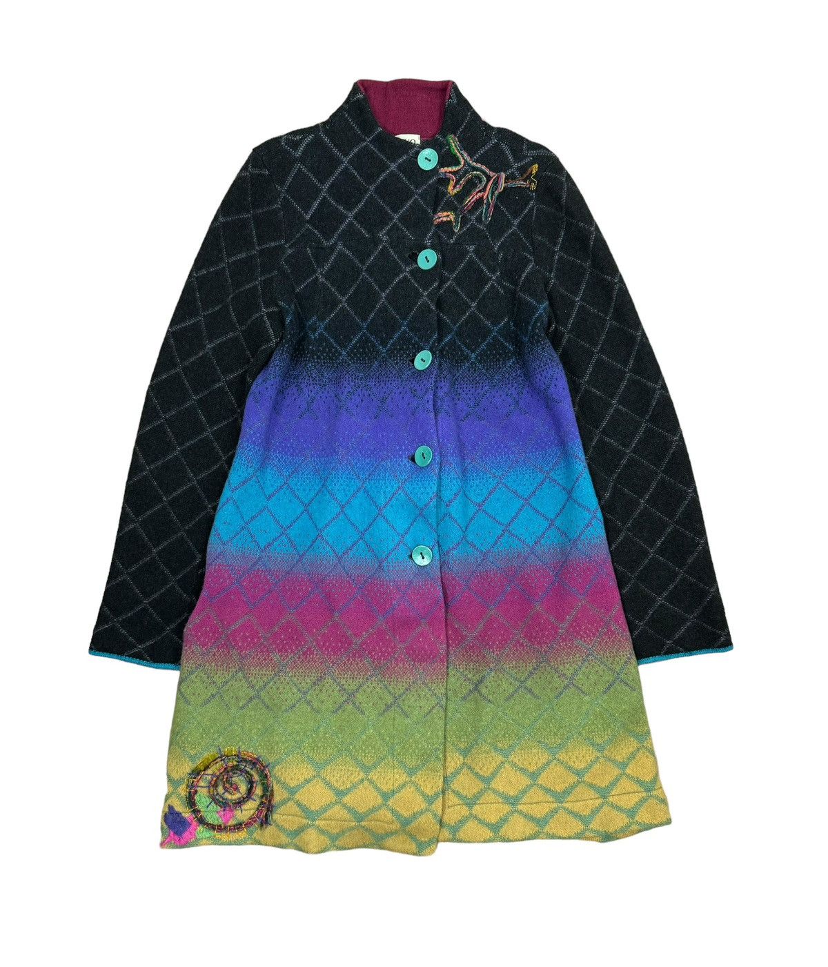 Designer Ivko Woman Wool Knit Coat Multicolor Embroidered size M Size M / US 6-8 / IT 42-44 - 15 Thumbnail
