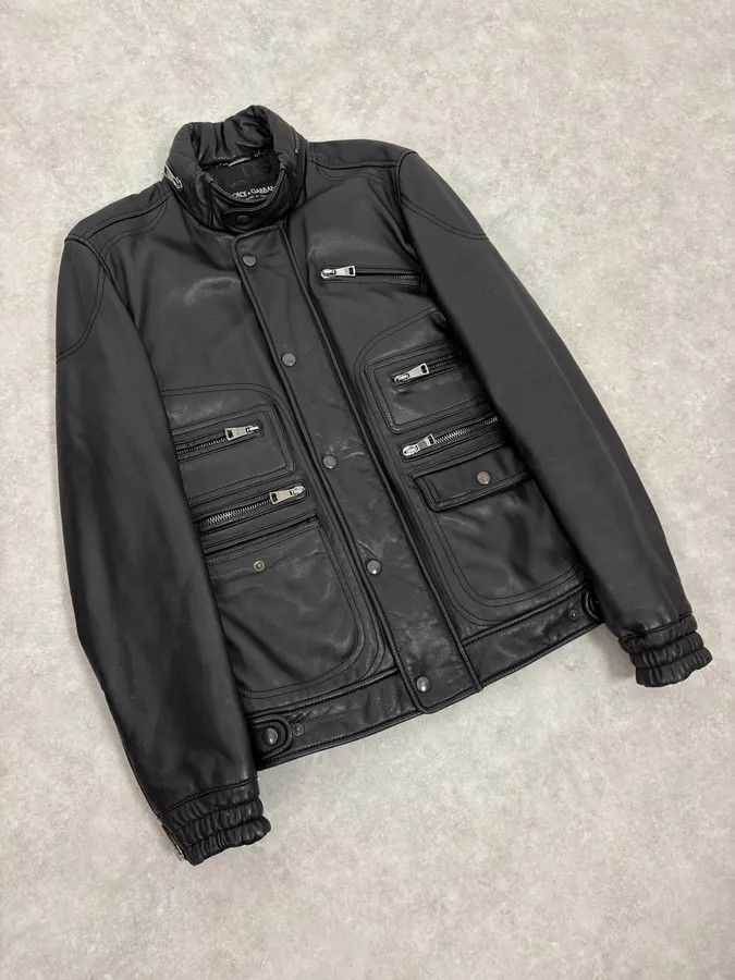 Dolce & Gabbana 2010s Dolce & Gabbana Multi Zip Black Sheep Leather Jacket Size US M / EU 48-50 / 2 - 4 Thumbnail