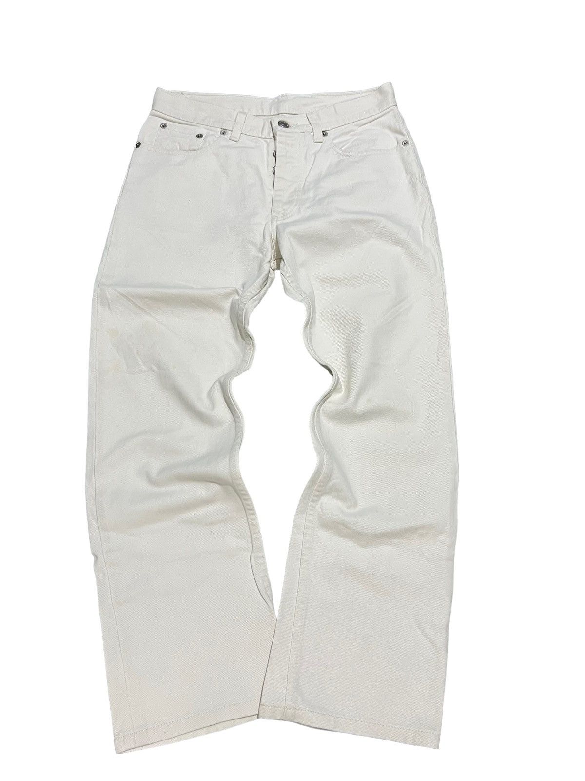 image of Helmut Lang White Bootcut Denim in Off White, Men's (Size 28)