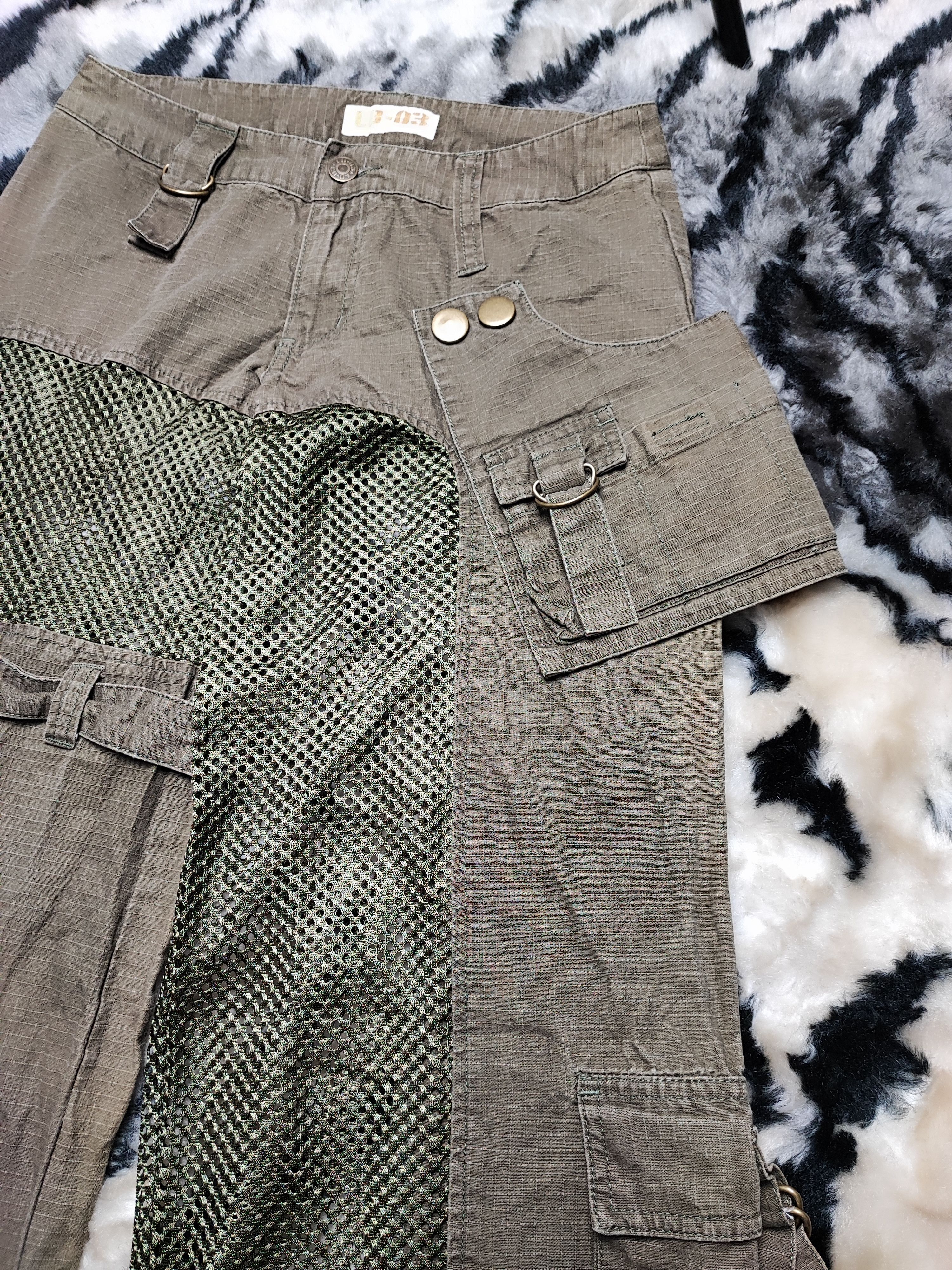 If Six Was Nine Vintage LB-03 Bondage Punk Cargo Mesh Military Pants Size US 28 / EU 44 - 6 Thumbnail