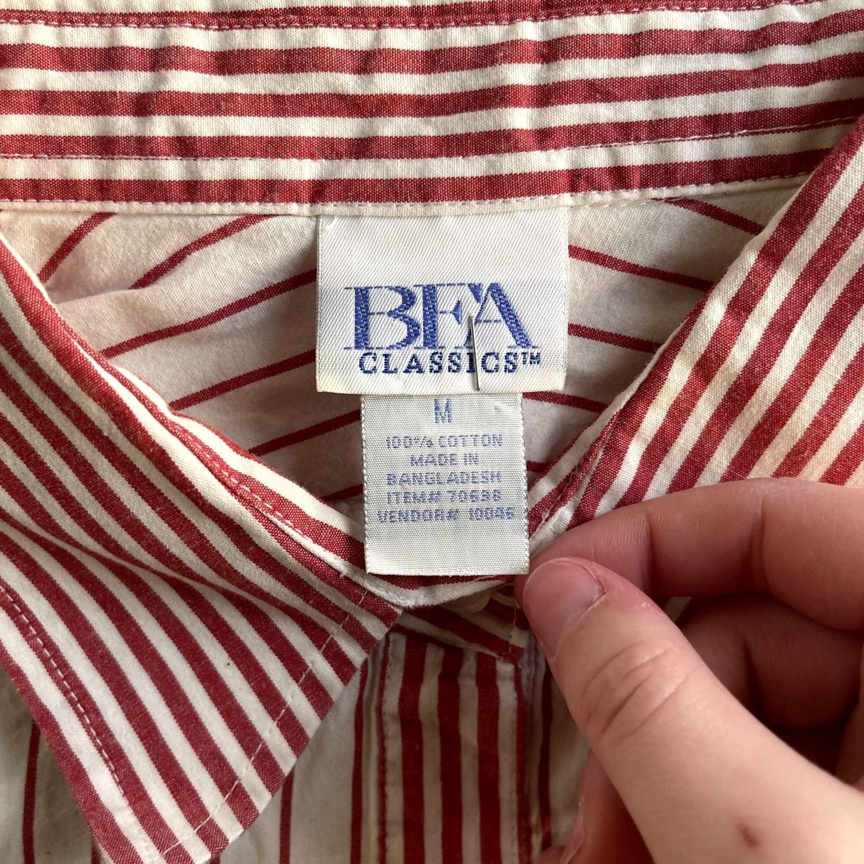 Vintage VINTAGE BFA Classics Dress Shirt Womens M White Striped Long Sleeve Button-Up Shirt Women Mens cât Size M / US 6-8 / IT 42-44 - 3 Thumbnail