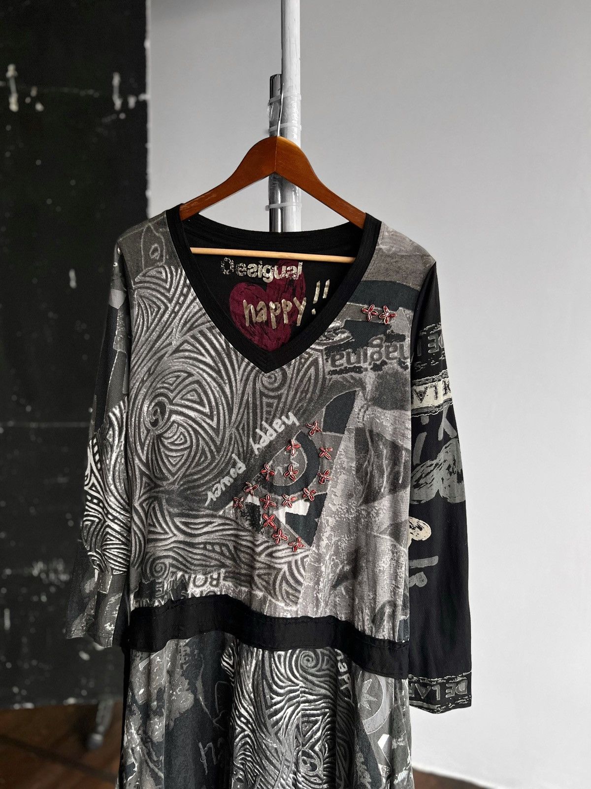 Designer × Desigual Desigual Womens Pop Art Graphic Print LS Drop Waist Dress Size XL / US 12-14 / IT 48-50 - 2 Thumbnail