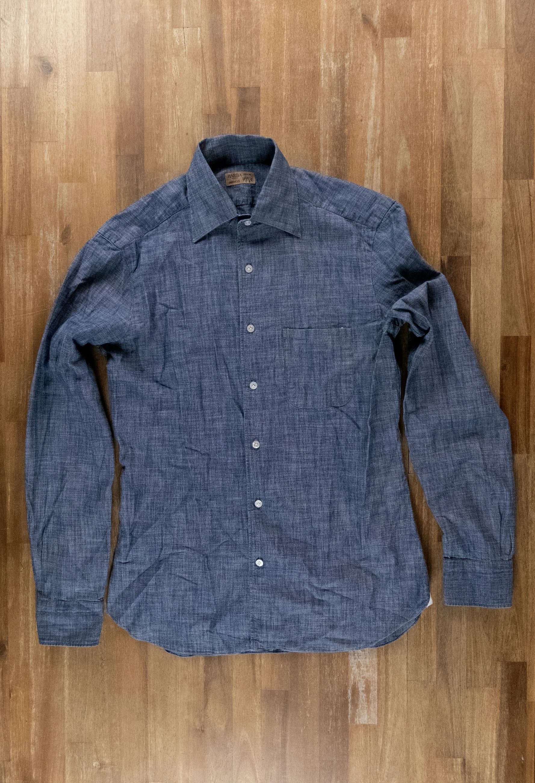 Barba Napoli BARBA Napoli Dandylife blue slim fit cotton shirt Size 39 Size US S / EU 44-46 / 1 - 1 Thumbnail