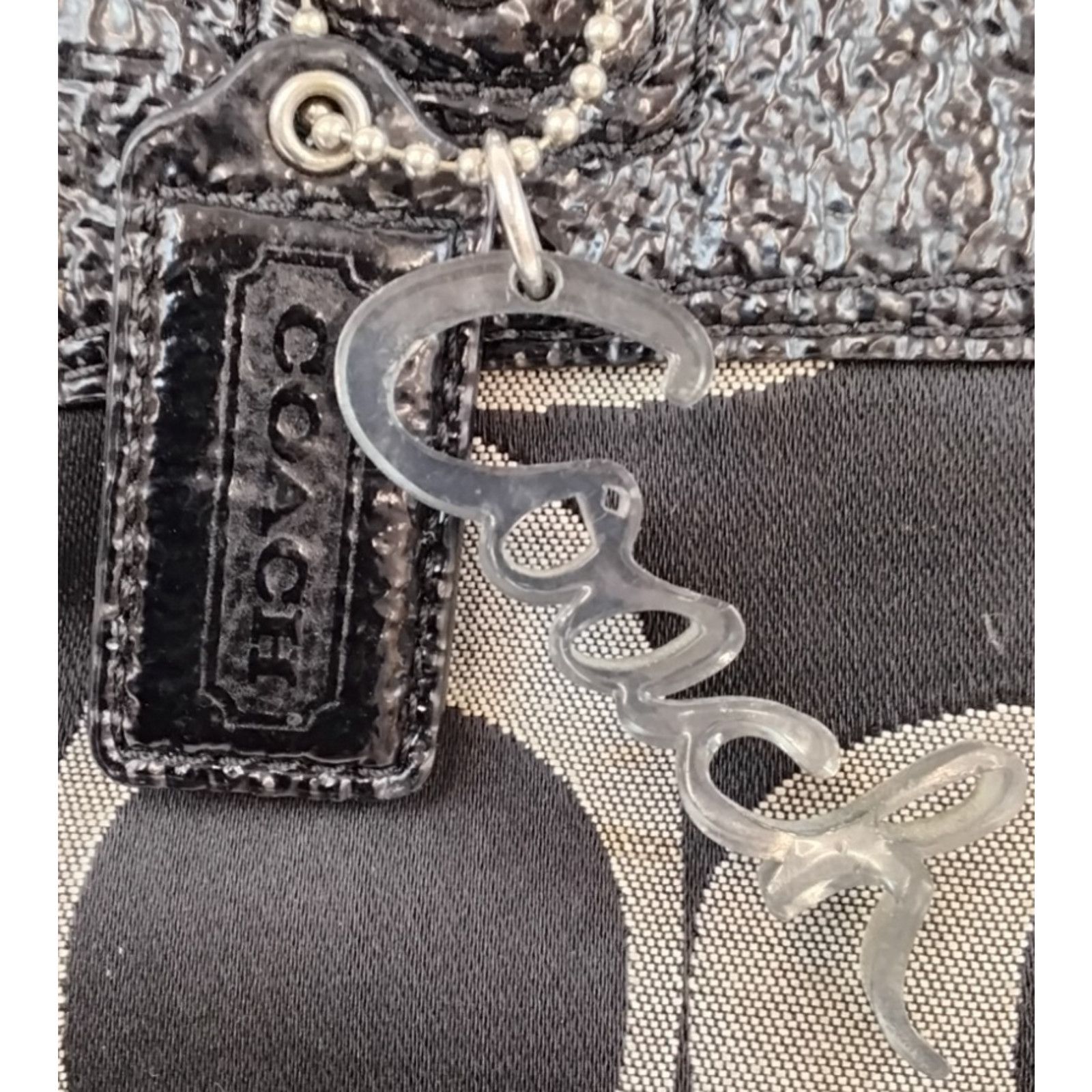 Coach Coach Signature Laura Tote Bag Black/Gray Leather F18335 Size ONE SIZE - 8 Thumbnail
