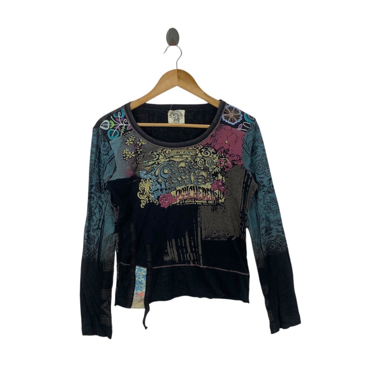 Vintage Vintage SKINNY MINNIE PSYCHEDELIC Rhinestone Bling Tee Size M / US 6-8 / IT 42-44 - 4 Thumbnail