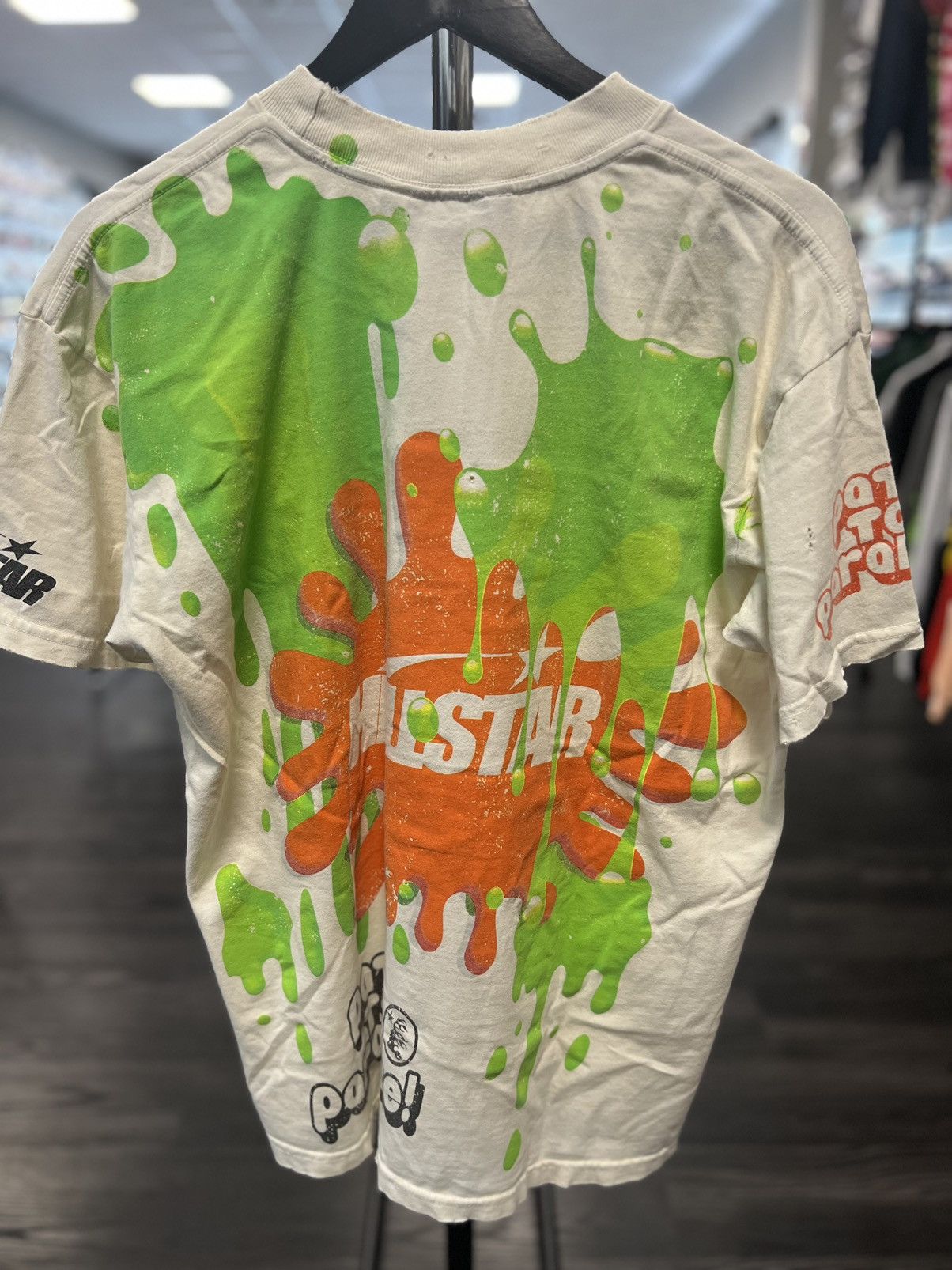 image of Hellstar “Slime” T-Shirt in White, Men's (Size Medium)
