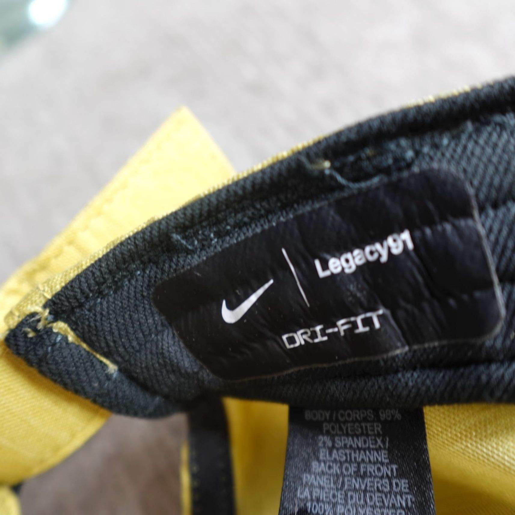 Nike VINTAGE Nike Hat Yellow Strapback Legacy 91 CU9892 Baseball Cap One Size Men Adjustable Sun Casual Summer Spring Fall Womens Men Girls Boys Size ONE SIZE - 5 Thumbnail