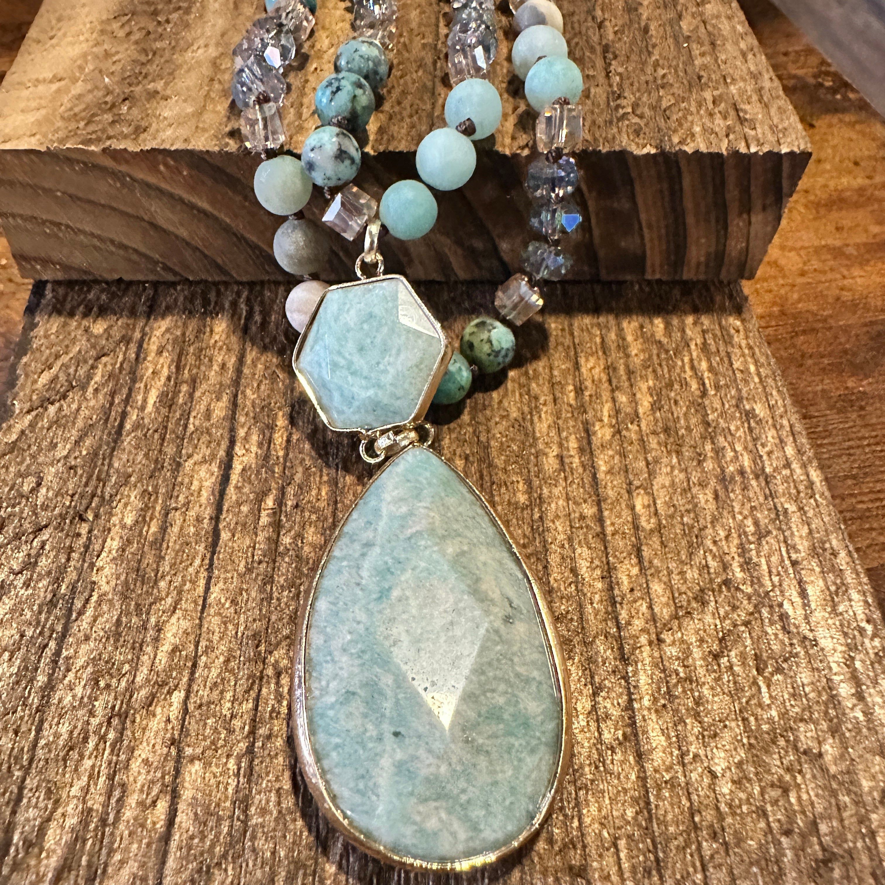 Other Bohemian Natural Stone Beads Pendant Necklace with Family Tr Size ONE SIZE - 4 Thumbnail