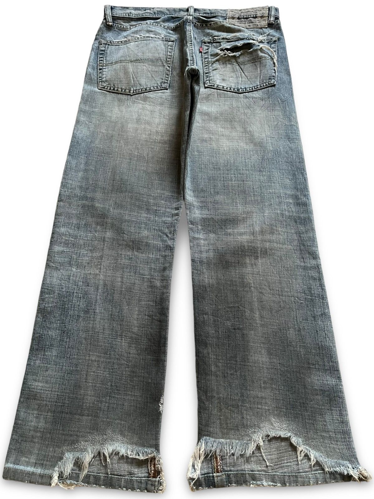 Japanese Brand Vintage Japanese Brand Mud Wash Distressed Loose Jeans Size US 33 - 2 Thumbnail