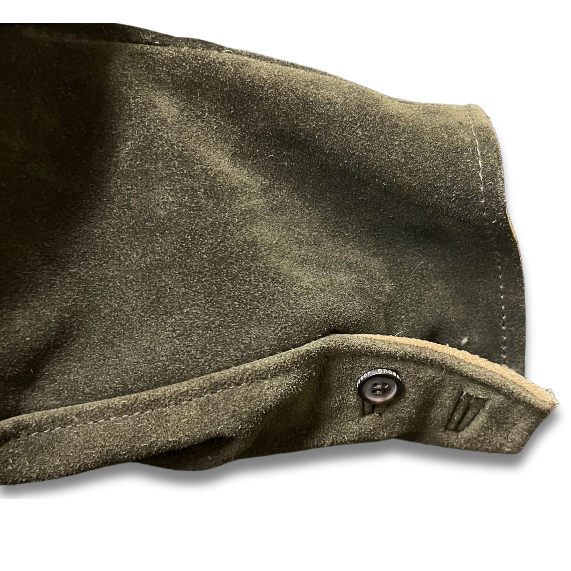 Joseph Abboud JOSEPH ABBOUD Olive Green Suede Leather Car Coat XL Made In Size US XL / EU 56 / 4 - 5 Thumbnail