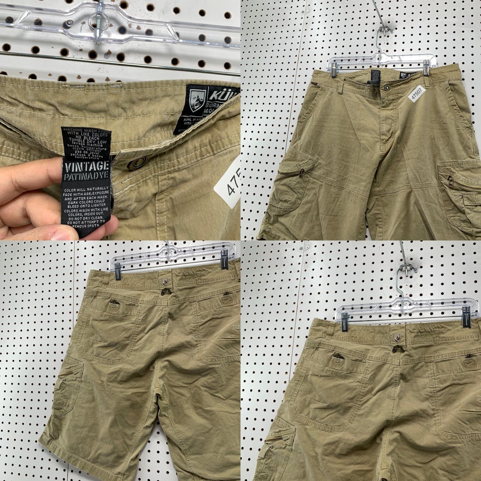 Vintage Kuhl Cargo Shorts Mens 38 Khaki Relaxed Fit Outdoor Utility Pocket 38x12/5 Size US 27 - 8 Thumbnail