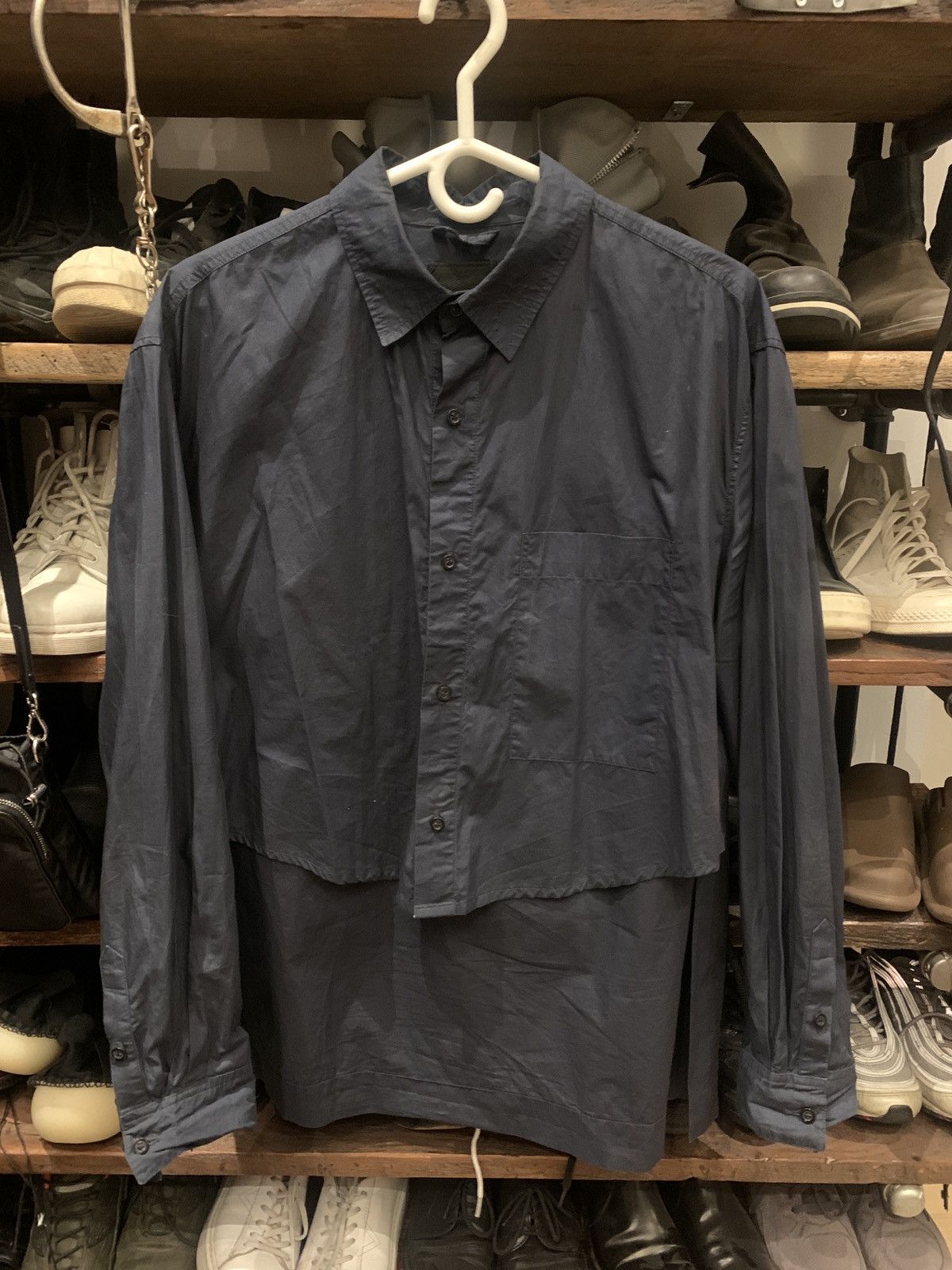 image of Craig Green Crop Front Shirt in Navy, Men's (Size Large)