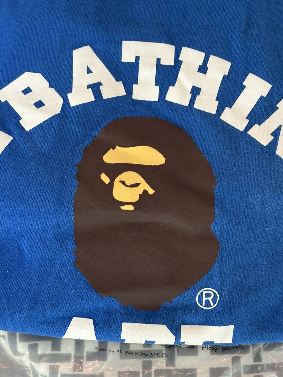 Bape A BATHING APE®️ Large College Tee (Blue) Size US L / EU 52-54 / 3 - 2 Thumbnail