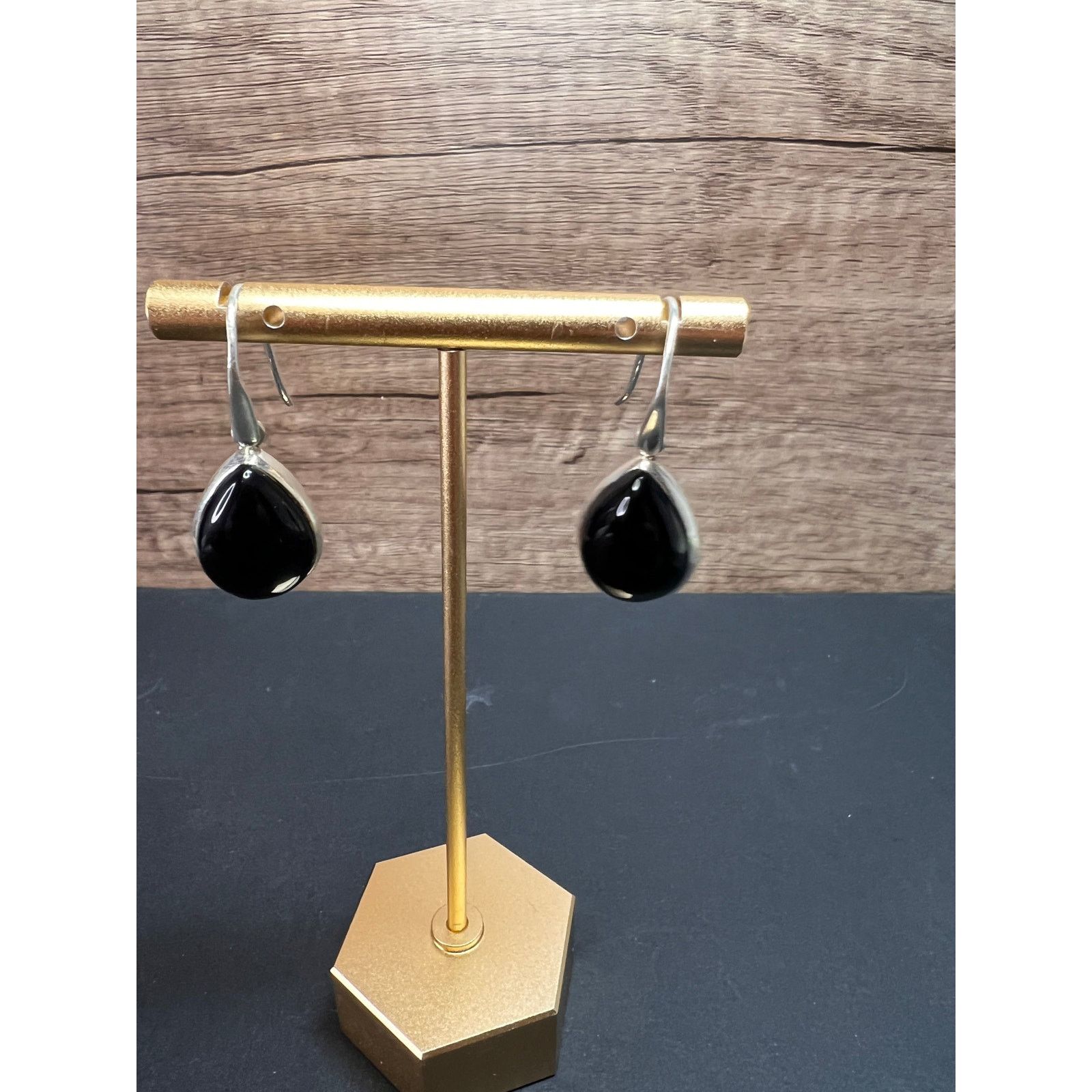 Other NEW Black onyx sterling silver teardrop earrings 7.49 grams Size ONE SIZE - 6 Thumbnail