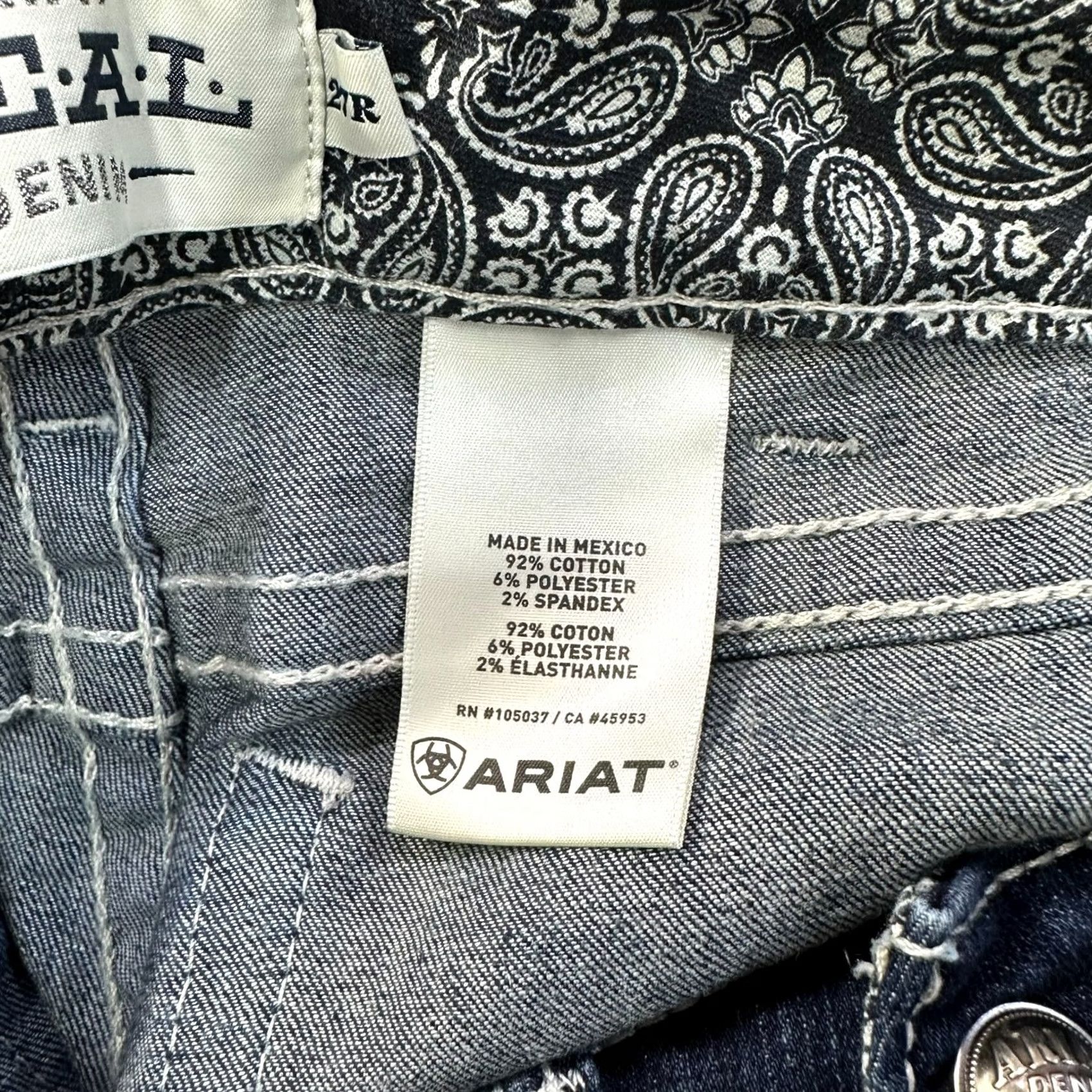Ariat Ariat REAL Denim Jeans Womens 27 Blue Stretch Bootcut 5-Pocket Regular Inseam 31 Size 27" / US 4 / IT 40 - 4 Thumbnail