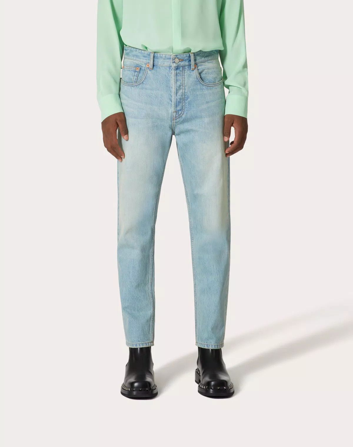 Valentino oc11z0725 Denim Trousers With Embossed in Denim Blue Size US 30 / EU 46 - 4 Thumbnail