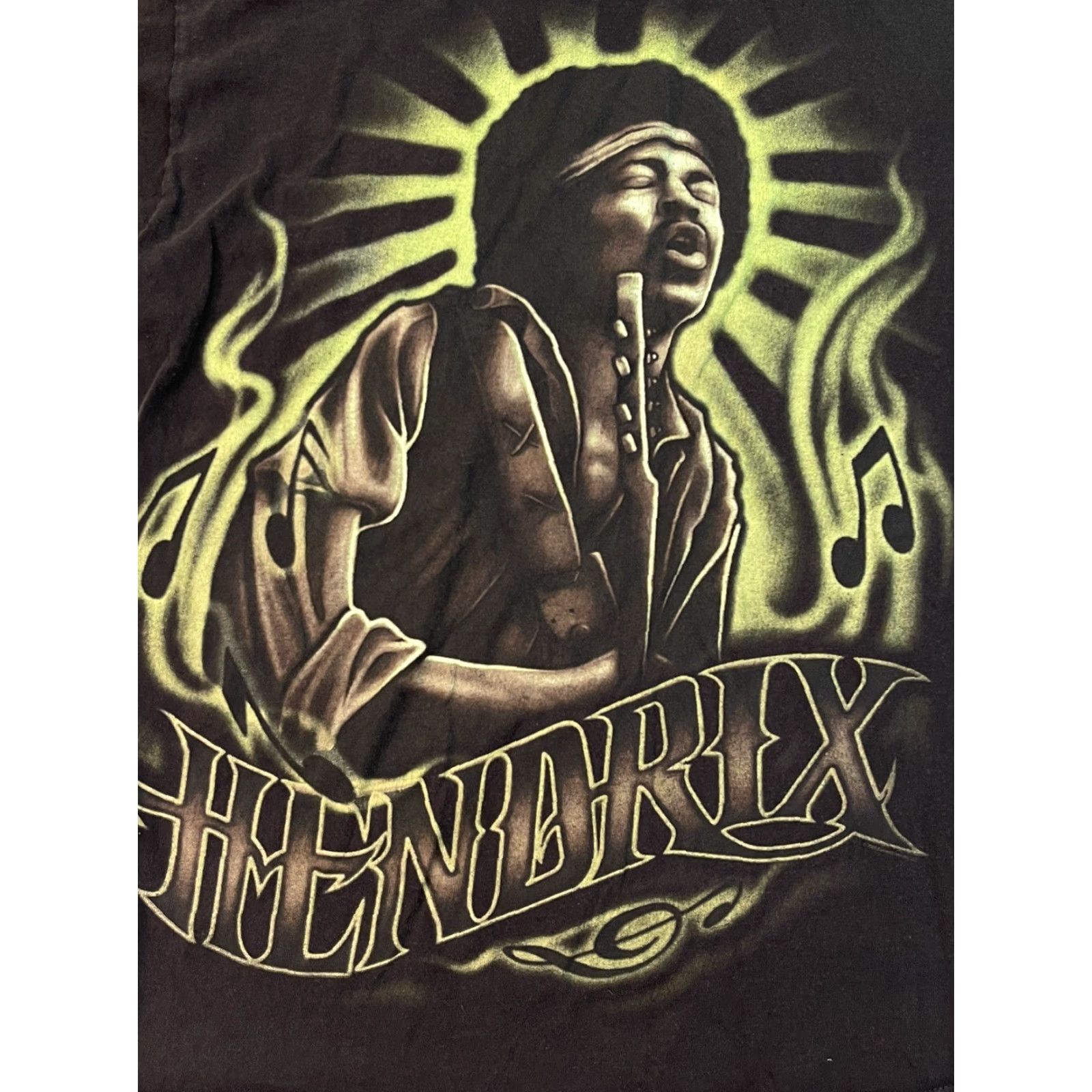 Vintage VINTAGE Jimi Hendrix T-Shirt Sz L Black All Over Graphic Print 90s Y2K Mens Size US L / EU 52-54 / 3 - 2 Thumbnail